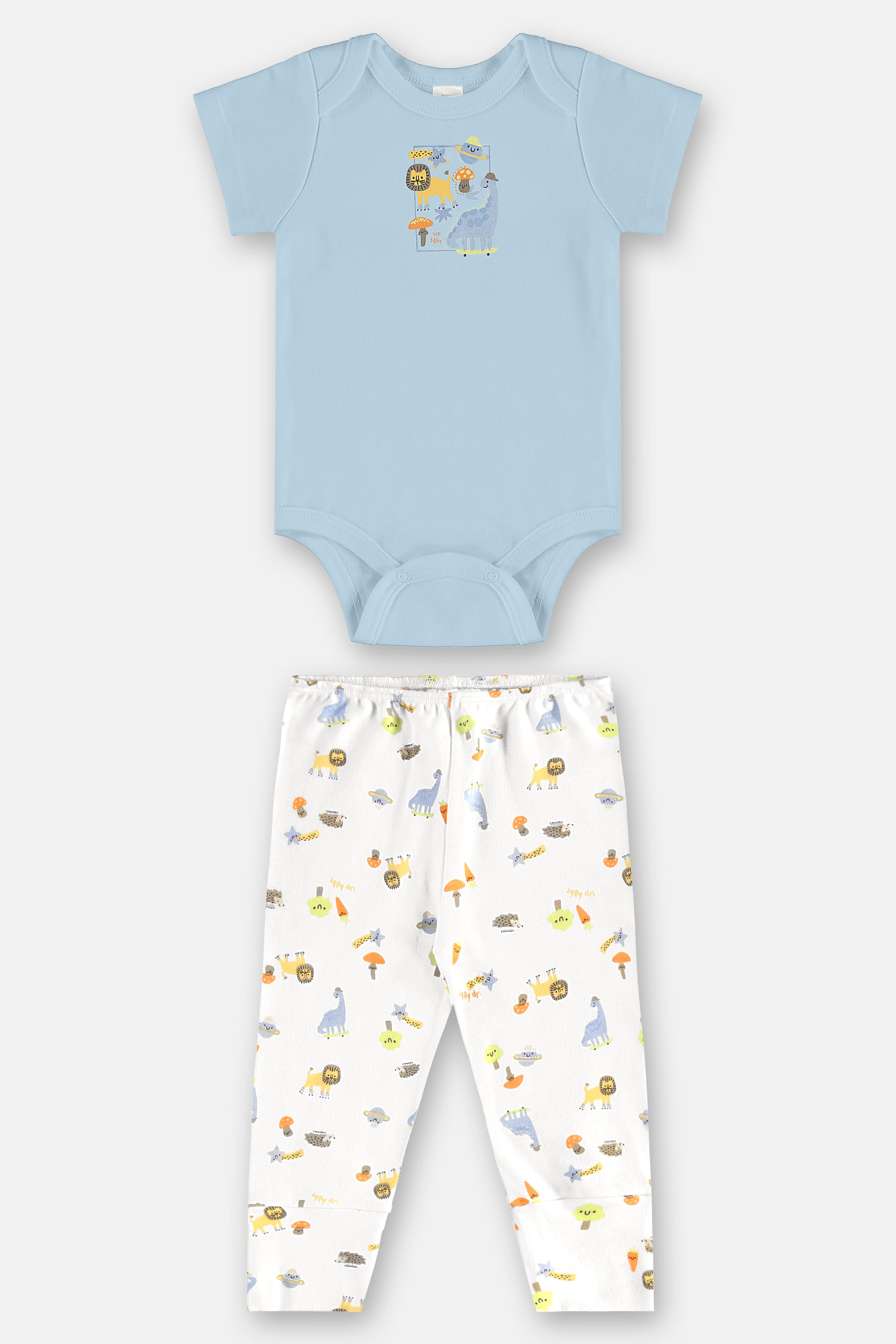 Conjunto para Bebê com Body e Calça em Suedine Essentials (Azul) Up Baby - Imagem 11