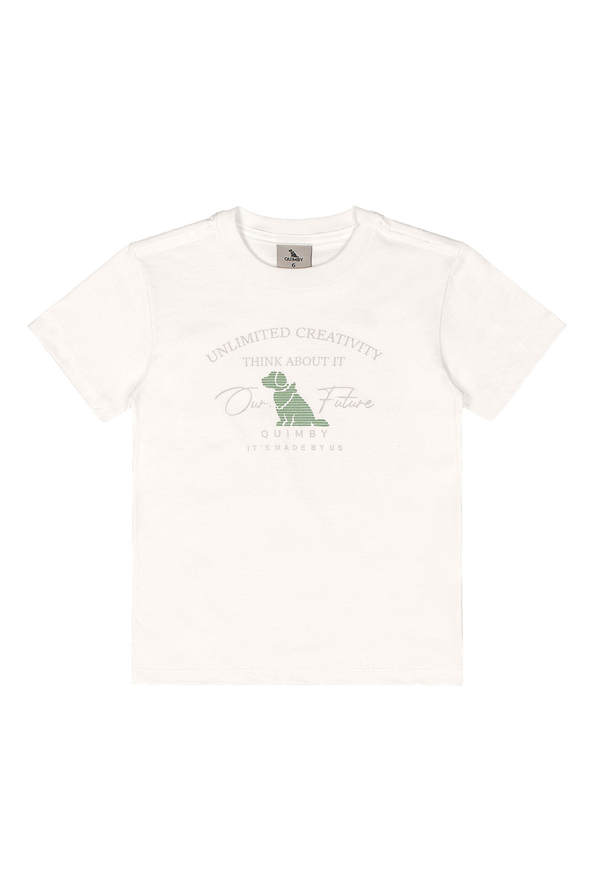 Conjunto Infantil Camiseta e Bermuda Ajustável (Off White) Quimby - Imagem 21