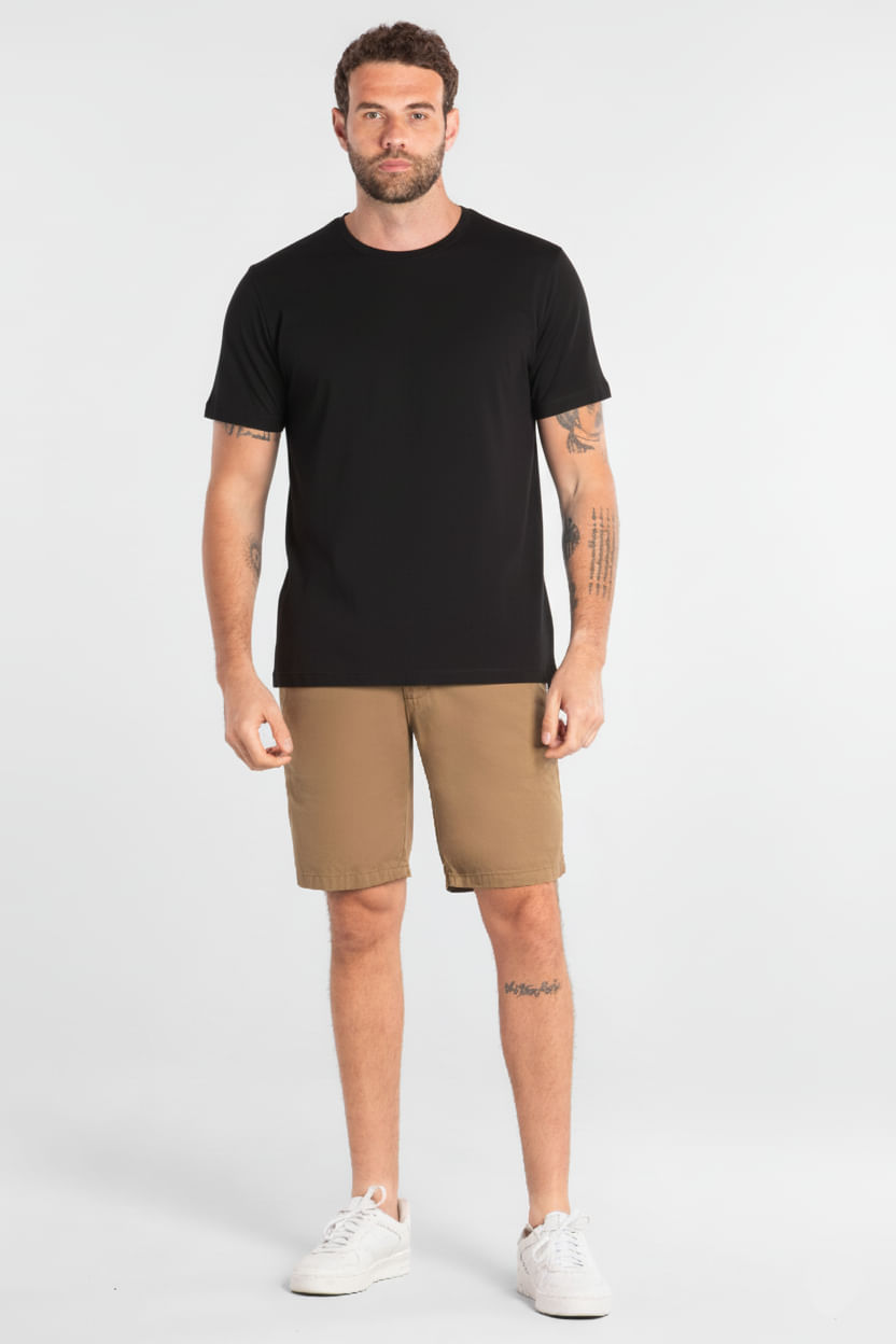 Camiseta Manga Curta Masculina (Preto) Just Basic - Imagem 7