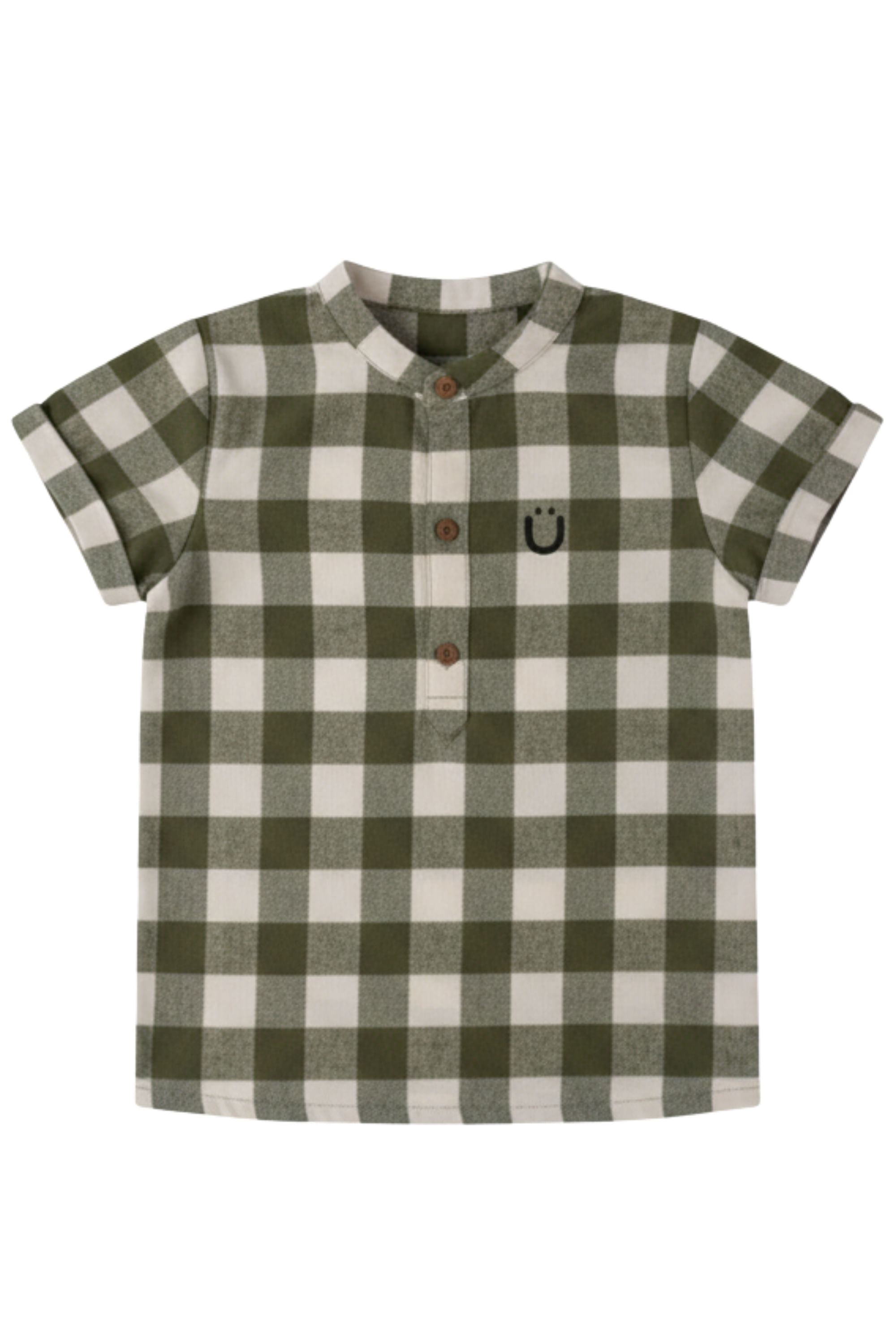 Bata Infantil Masculina em Algodão Xadrez (Verde) Guloseima - Imagem 5