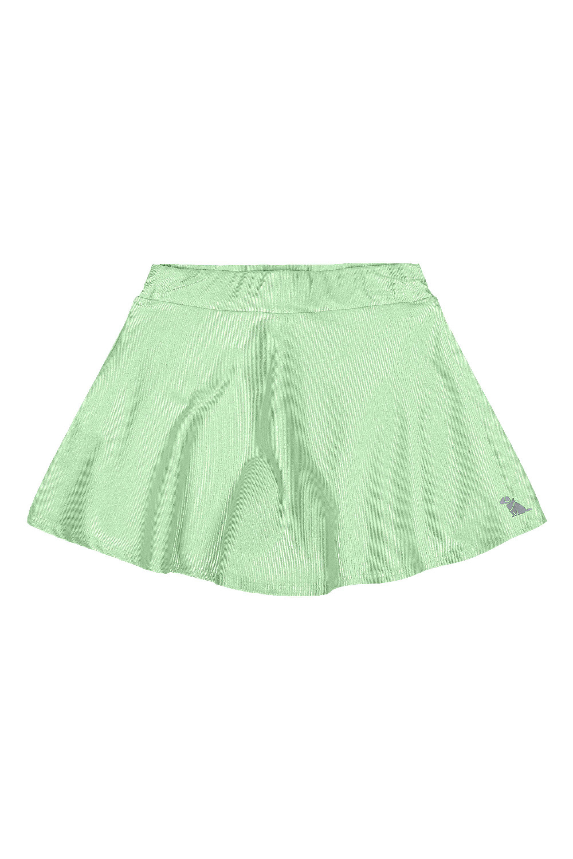 Saia com Short Interno Infantil em Malha Leve (Verde Claro) Quimby