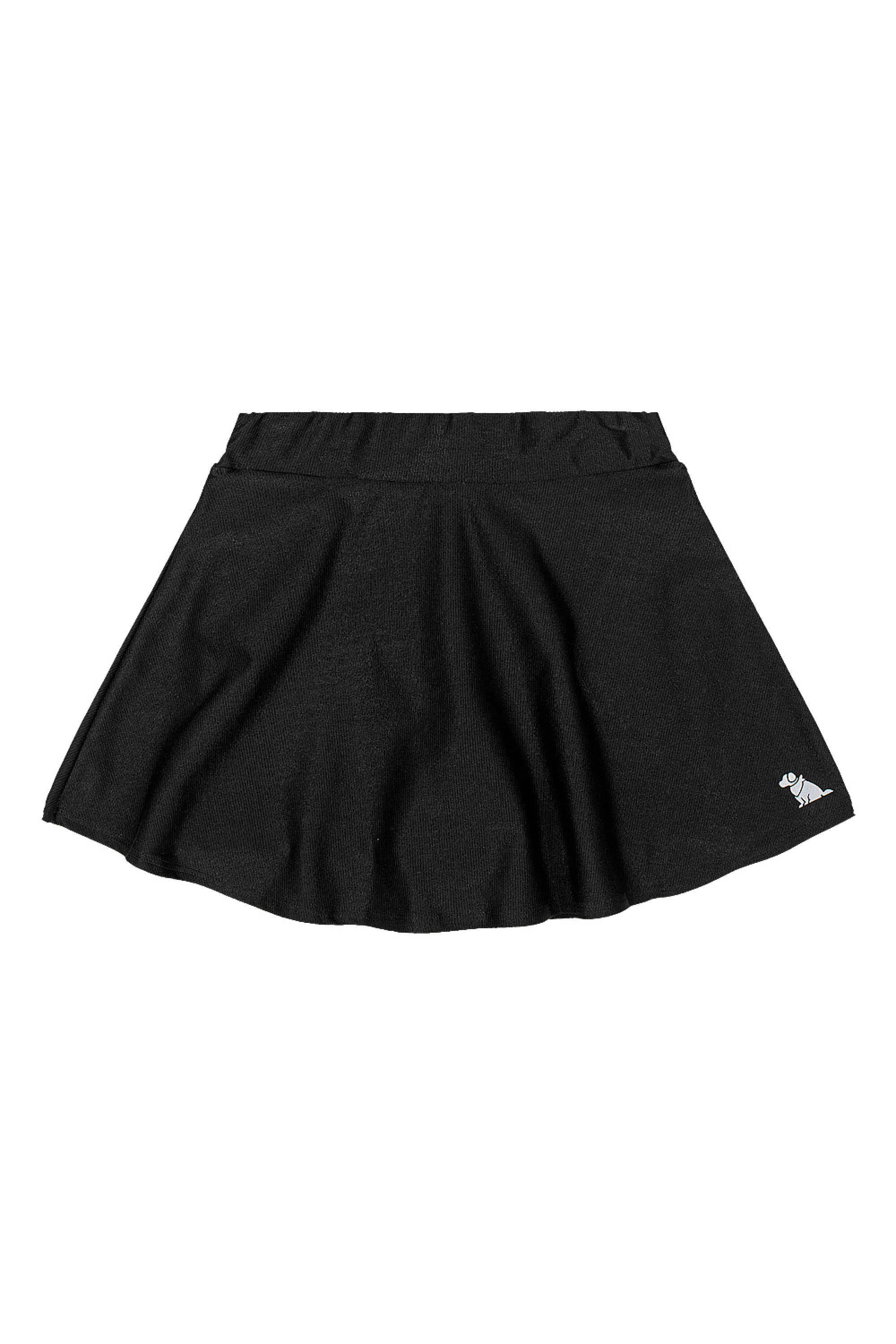 Saia com Short Interno Infantil em Malha Leve (Preto) Quimby