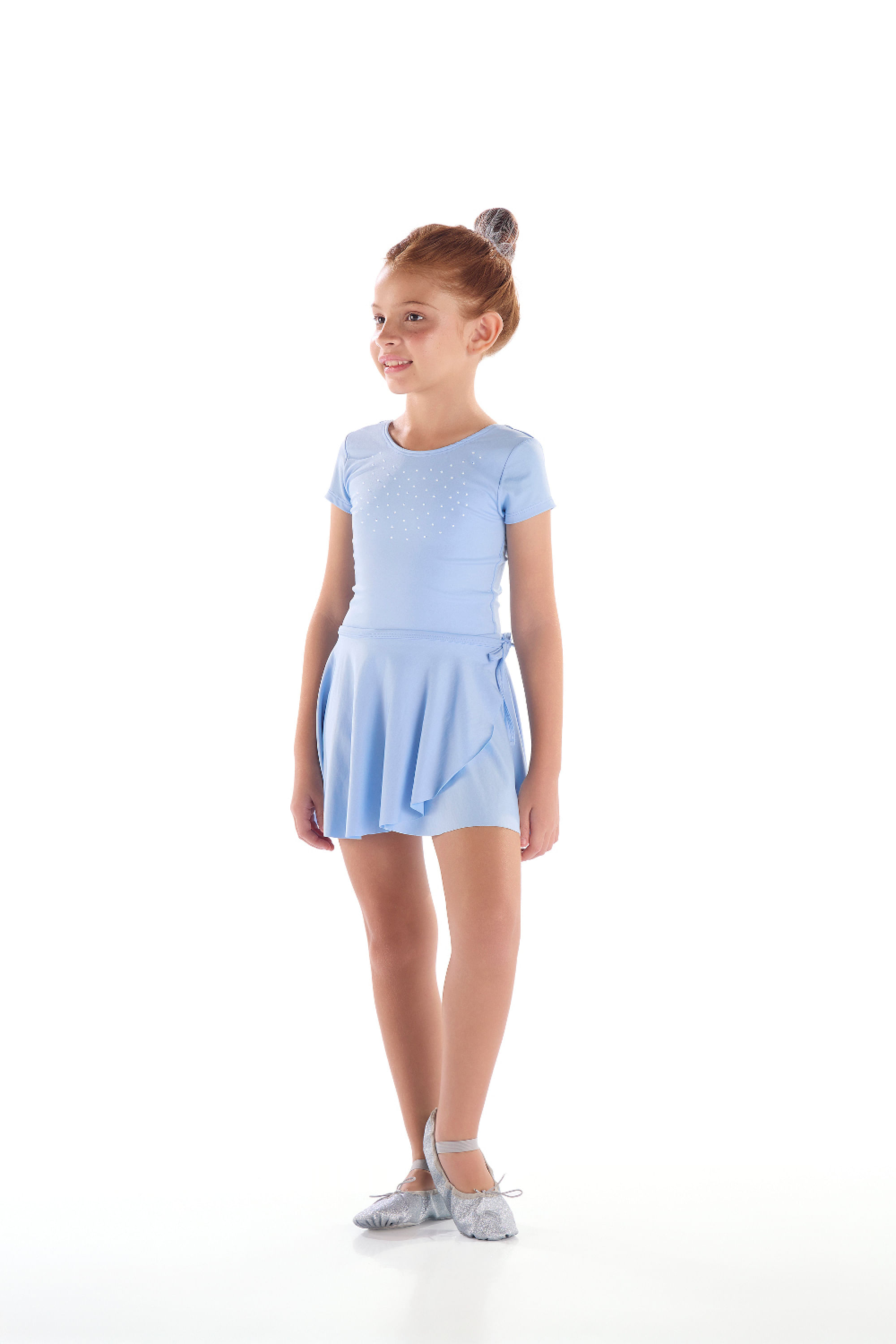 Conjunto Infantil com Collant e Saia (Azul Claro) Quimby - Imagem 19