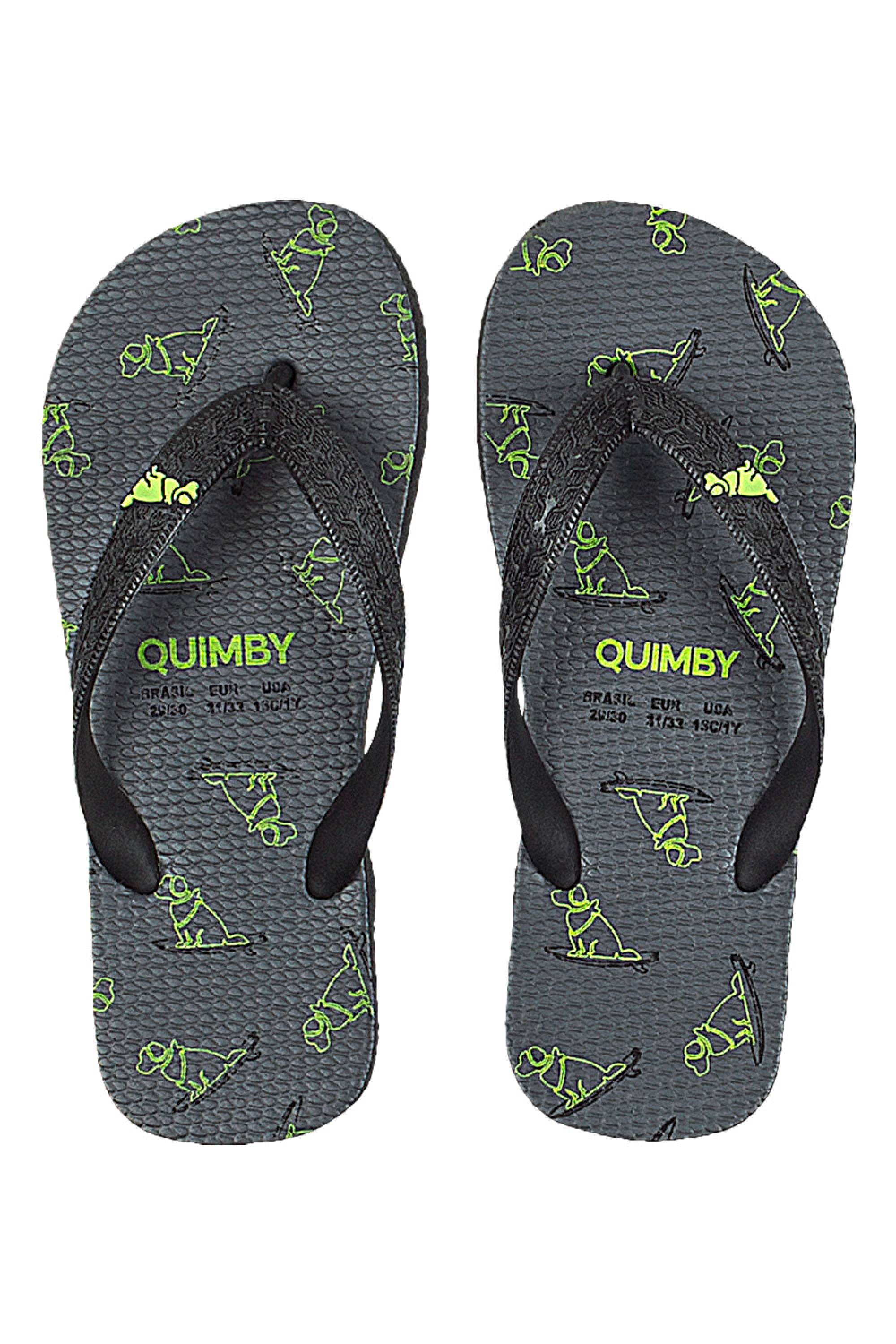 Chinelo Cachorros Infantil para Menino (Cinza Escuro) Quimby