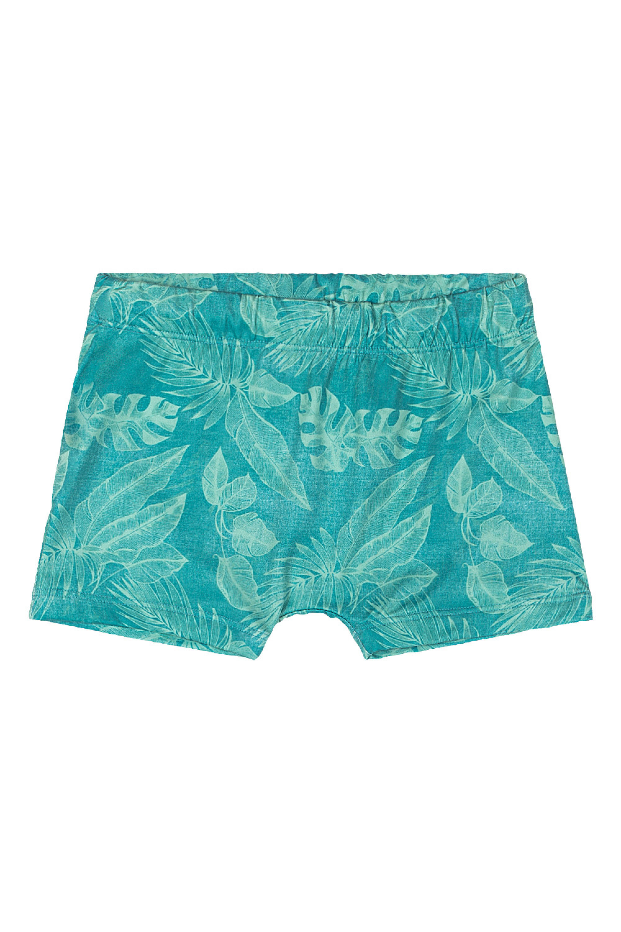 Sunga Boxer Menino em Malha UV com Estampa Sublimada (Verde) Quimby