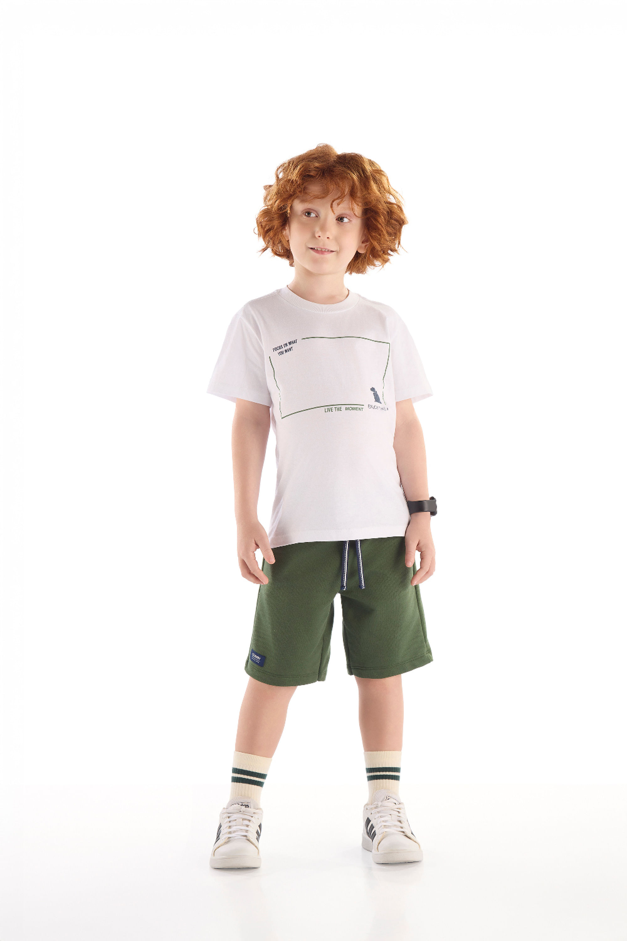 Conjunto Infantil Camiseta com Estampa 3D e Bermuda (Branco) Quimby - Imagem 19