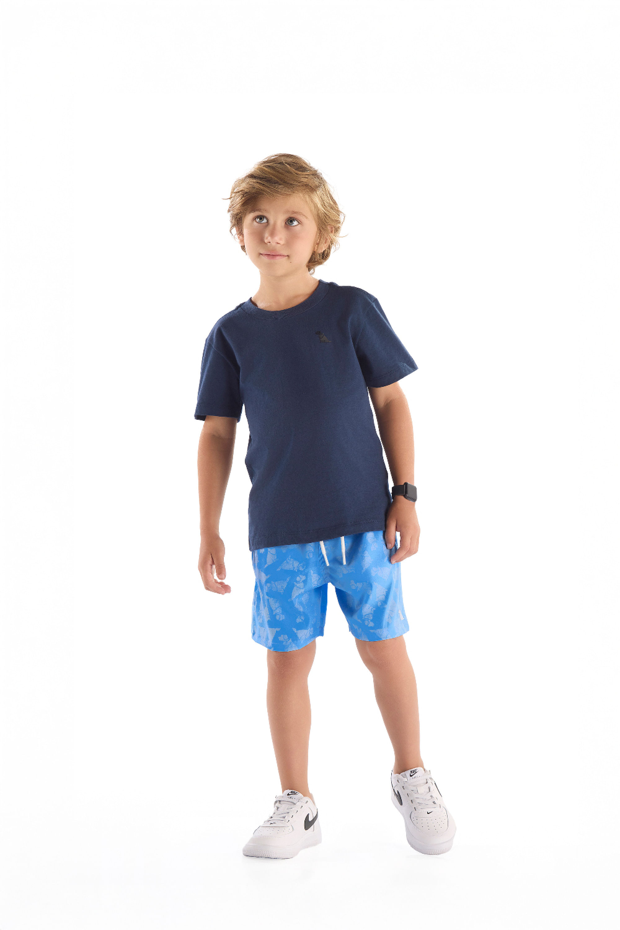 Bermuda Infantil Masculina de Microfibra Tropical (Azul) Quimby - Imagem 6
