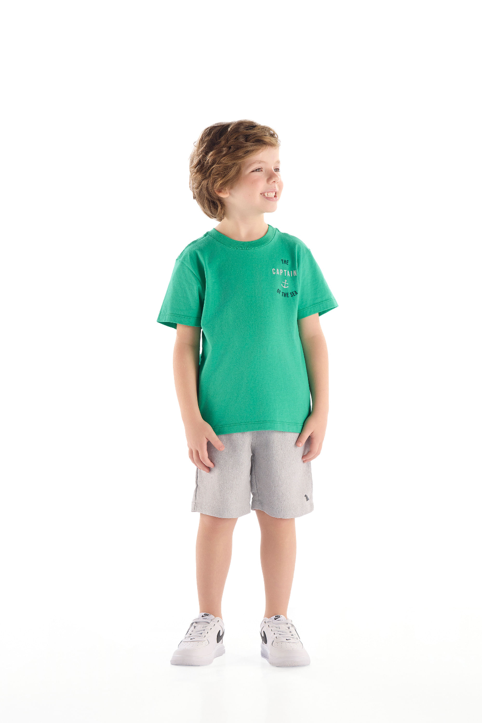 Conjunto Infantil Camiseta de Algodão e Bermuda (Verde) Quimby - Imagem 15