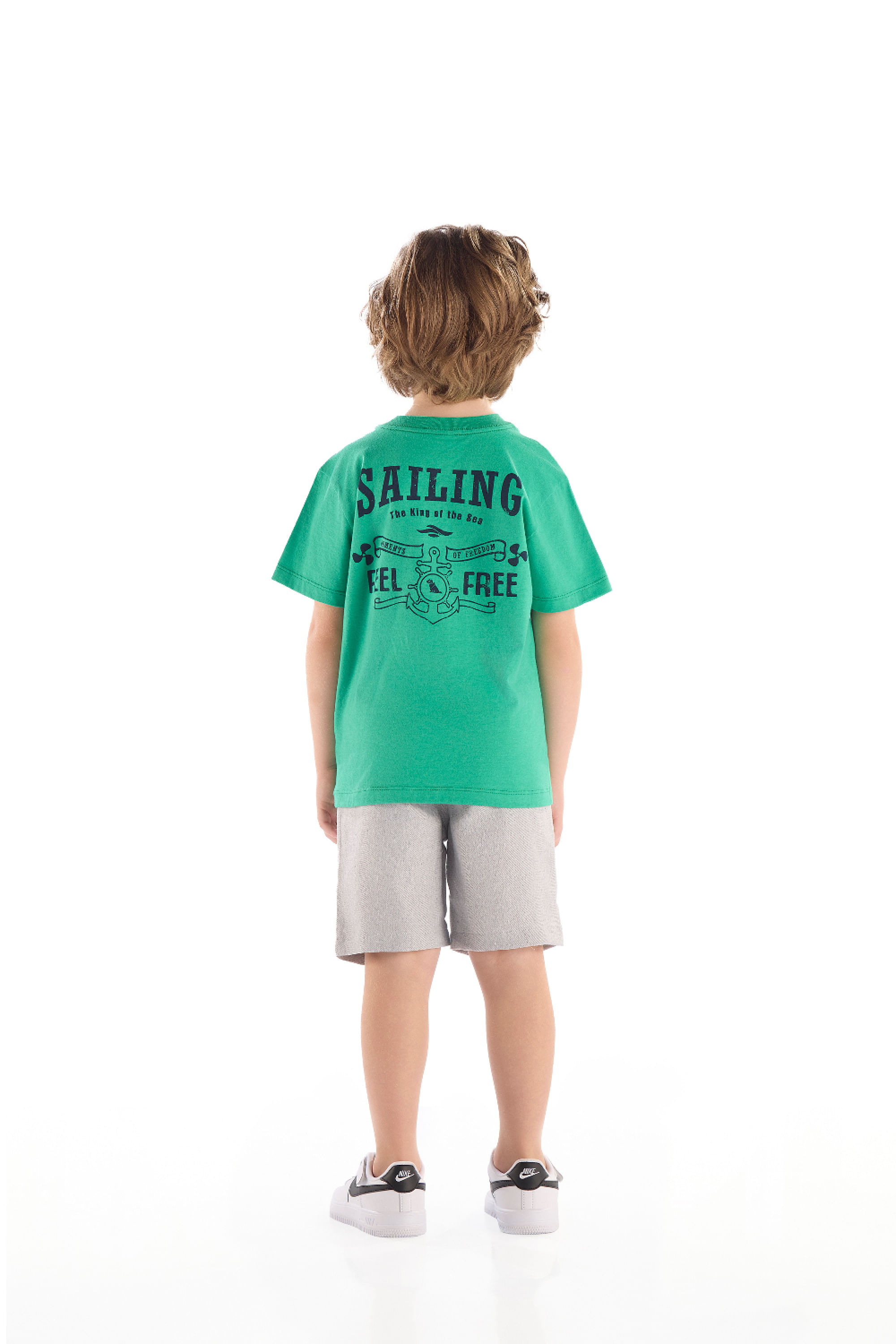 Conjunto Infantil Camiseta de Algodão e Bermuda (Verde) Quimby - Imagem 37