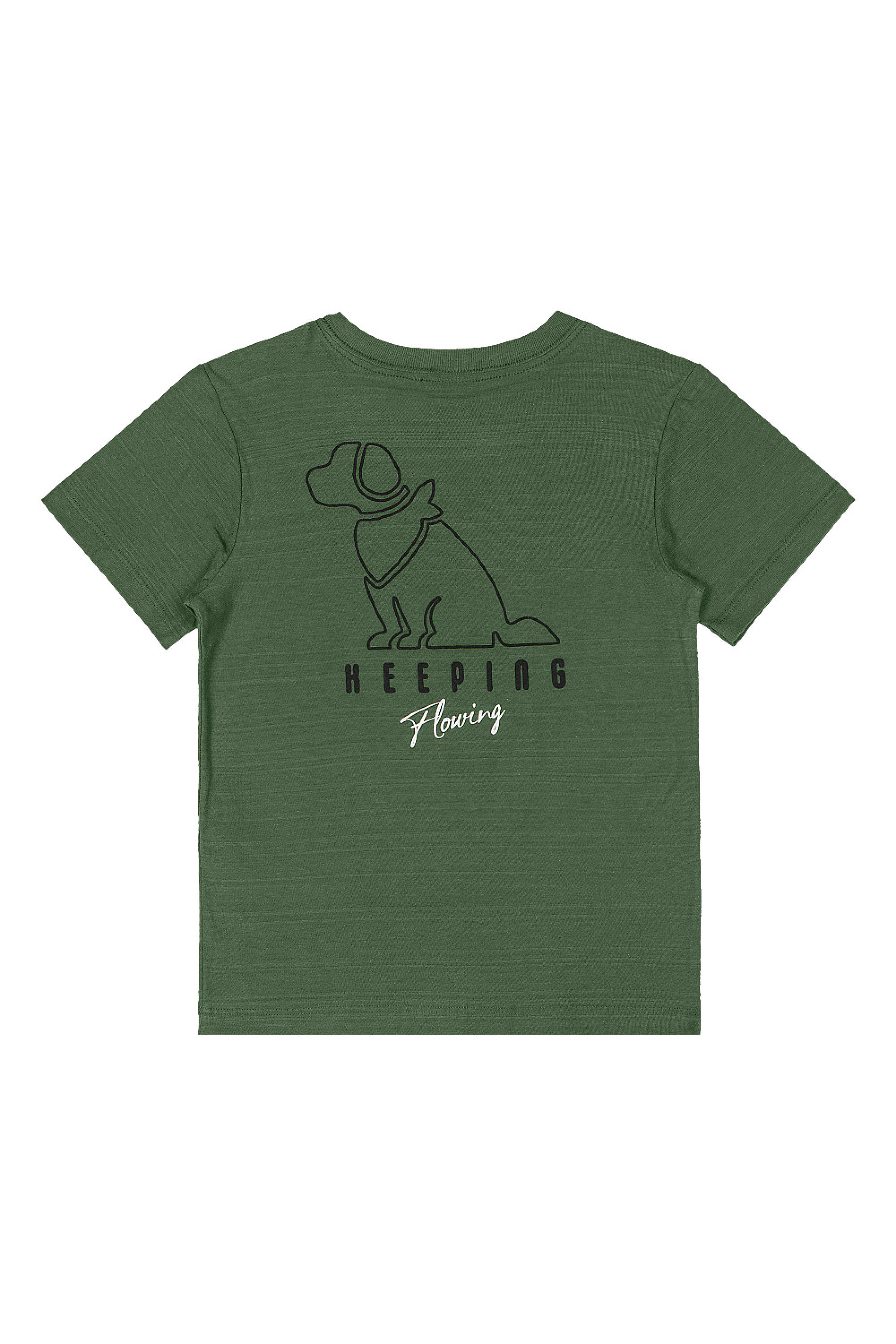 Camiseta Infantil em Algodão Flamê Estampado (Verde) Quimby - Imagem 6