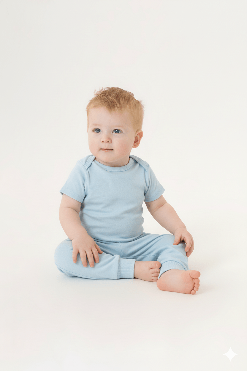 Calça Unissex para Bebê Básica em Suedine (Azul) Guloseima - Imagem 9