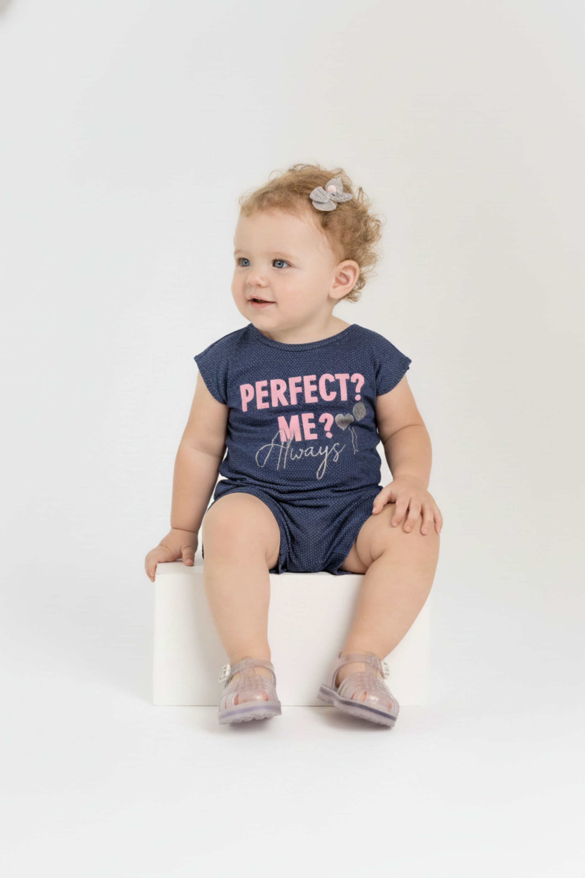 Conjunto com Blusa e Short para Bebê Menina (Azul Marinho) Guloseima - Imagem 8