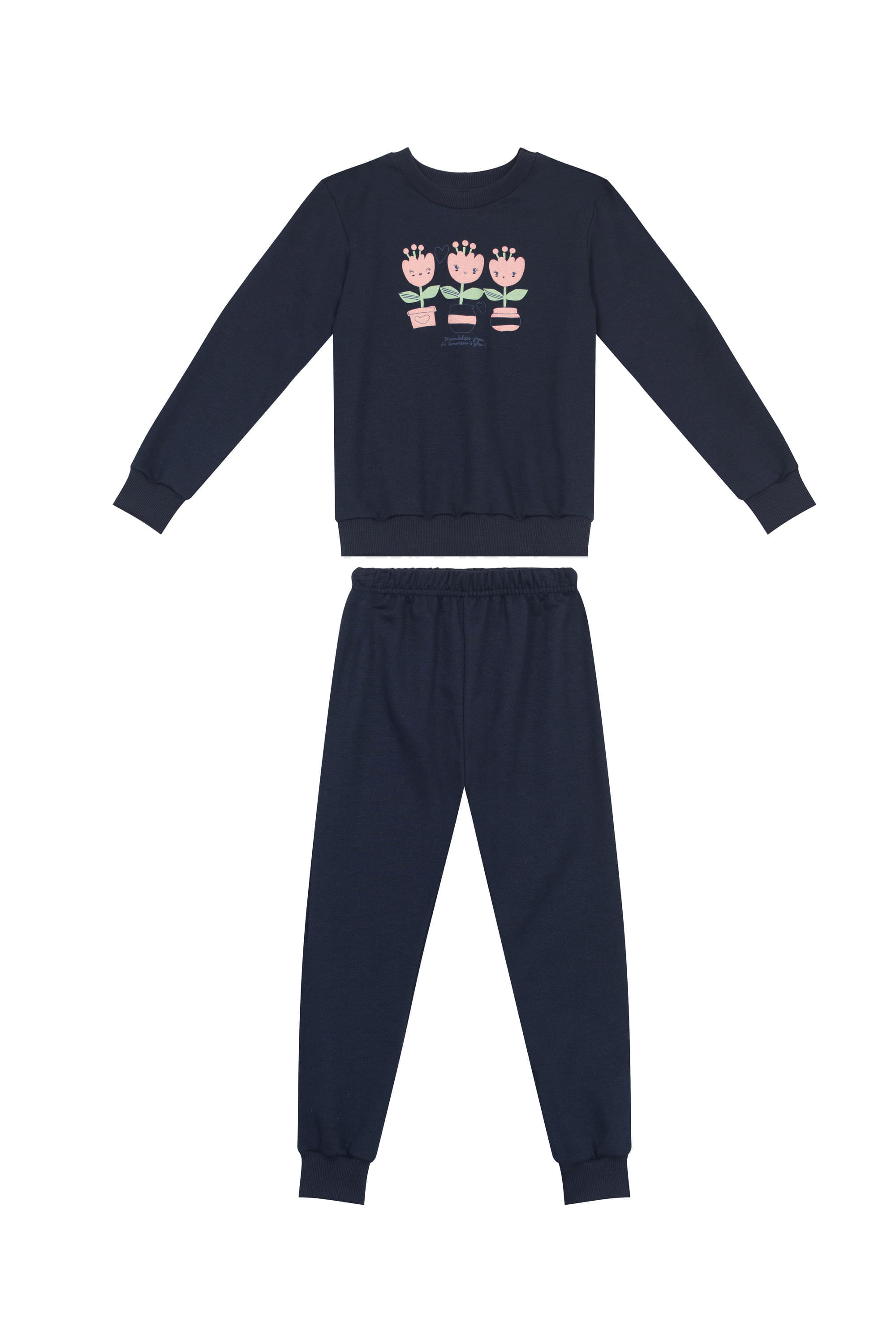 Conjunto Blusão e Calça Infantil Feminino (Azul Marinho) Guloseima - Imagem 5