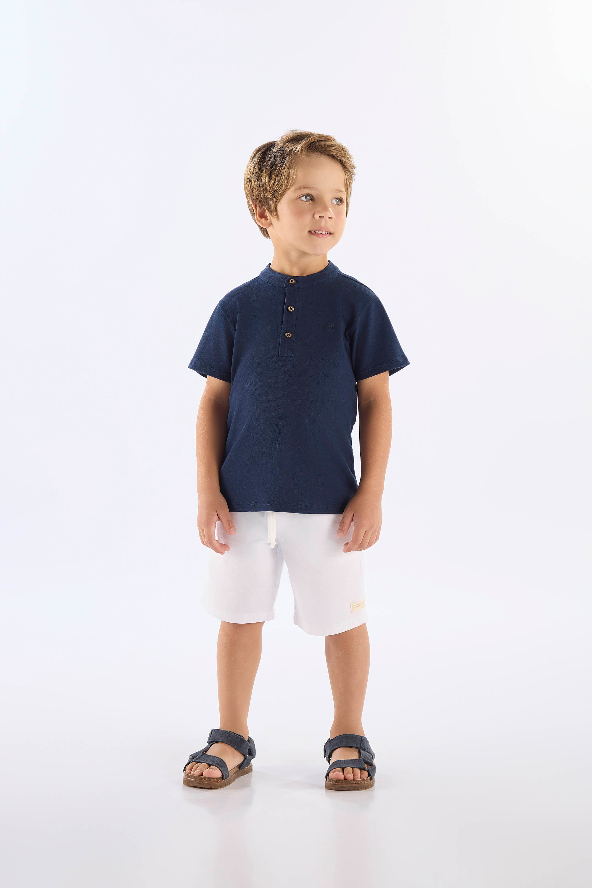Bermuda Infantil Masculina em Sarja com Elastano (Branco) Up Baby - Imagem 12