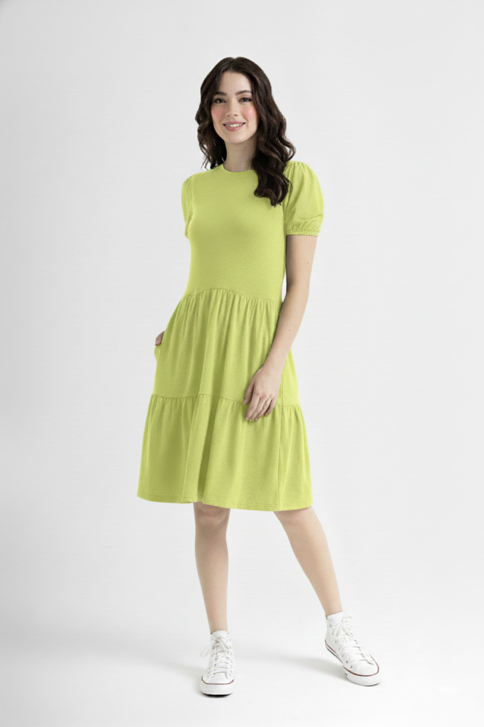 Vestido Curto Básico em Meia Malha (Verde Claro) Just Basic - Imagem 9