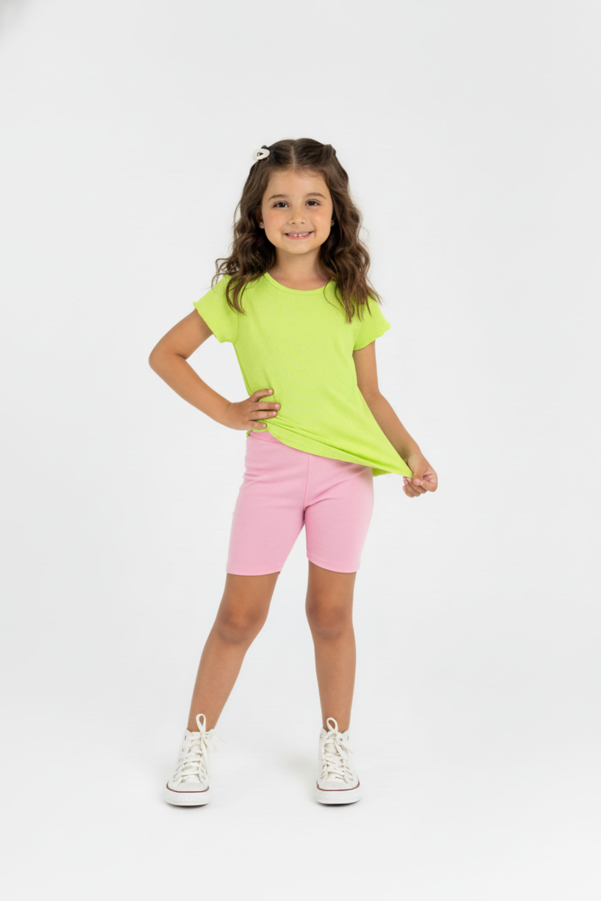 Blusa Infantil em Ribana para Menina (Verde) Guloseima - Imagem 4
