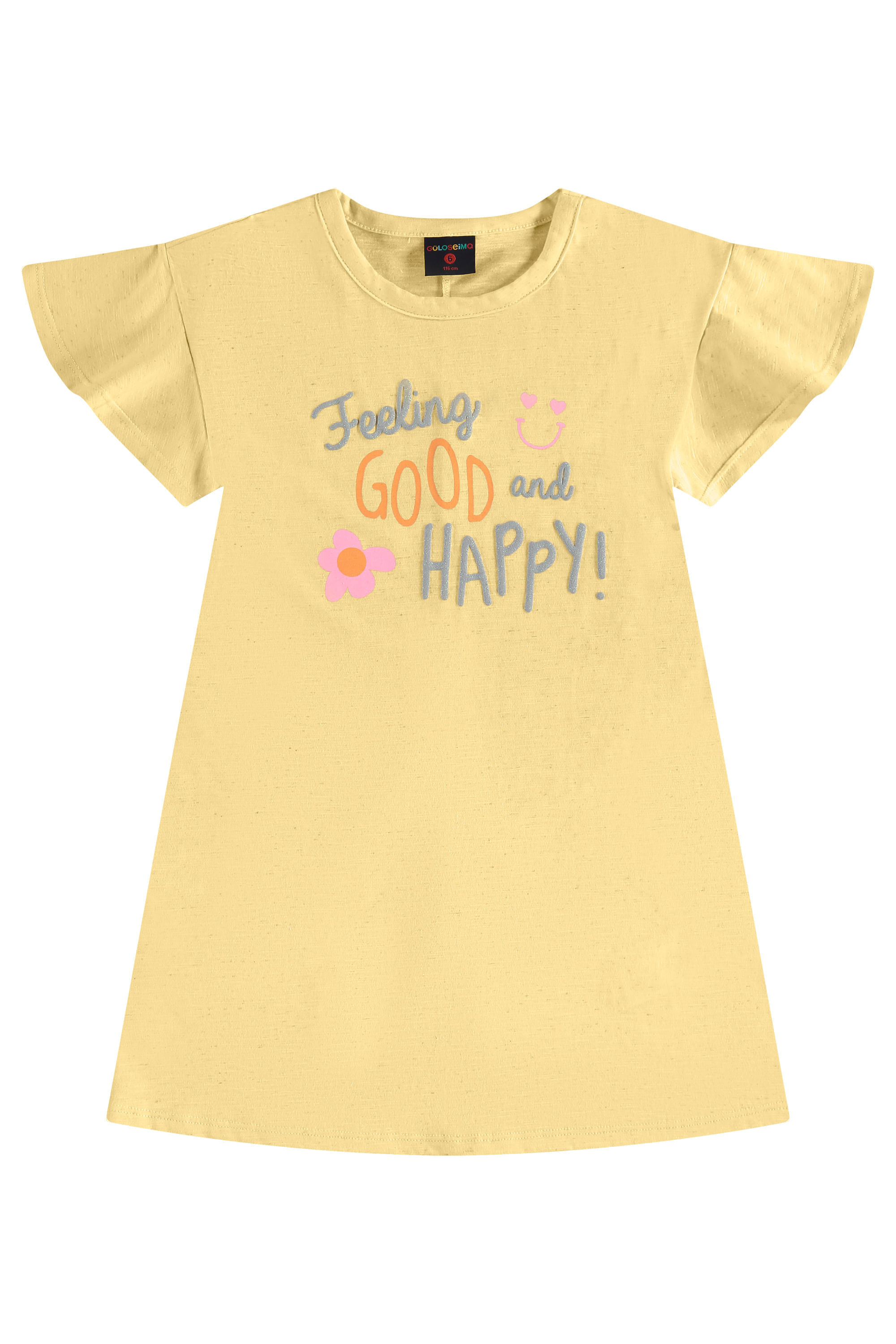 Vestido Infantil em Algodão e Linho (Amarelo) Guloseima - Imagem 8