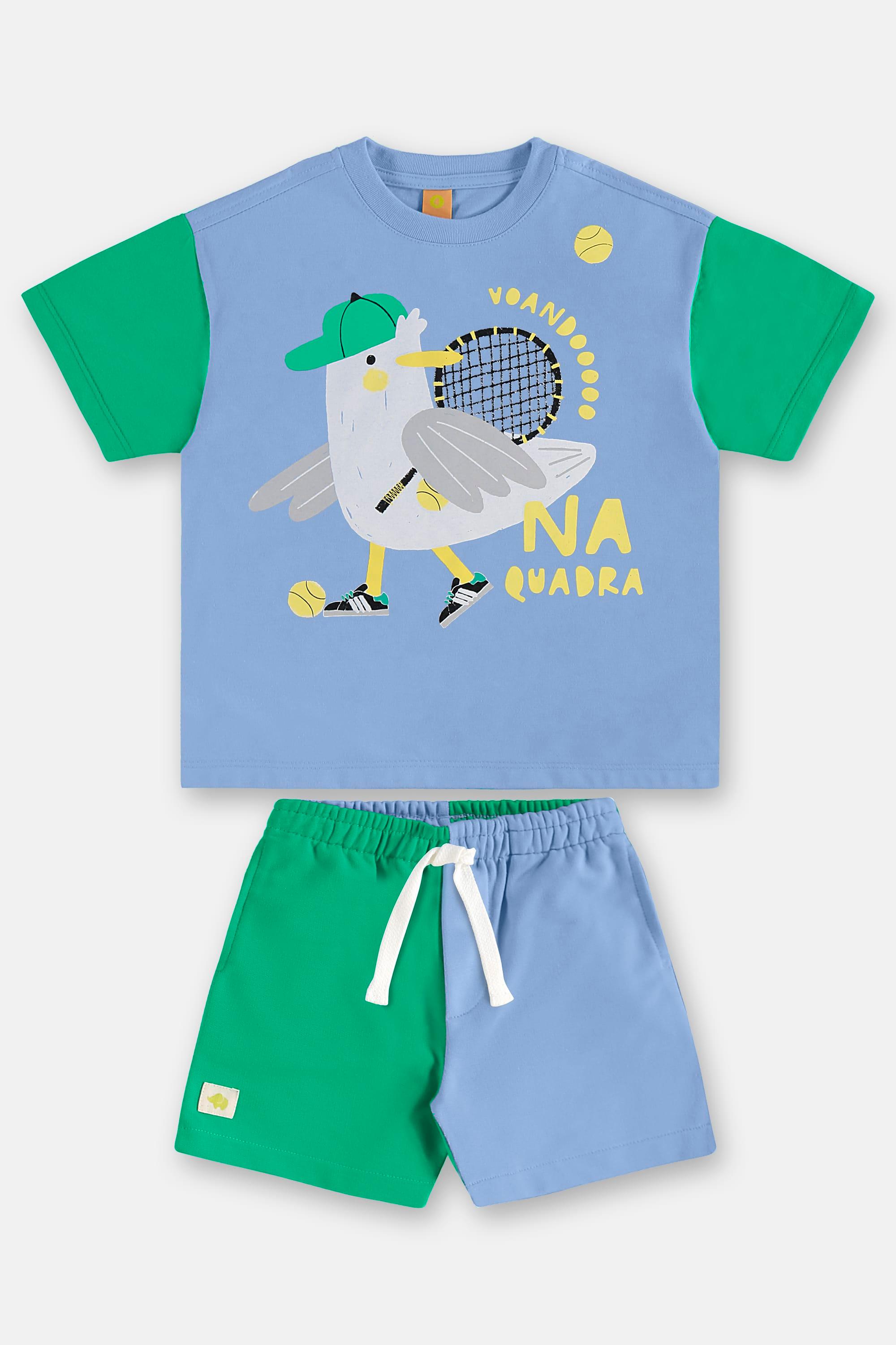Conjunto Ninhada Infantil Masculino (Azul Claro) Três e Já - Imagem 2