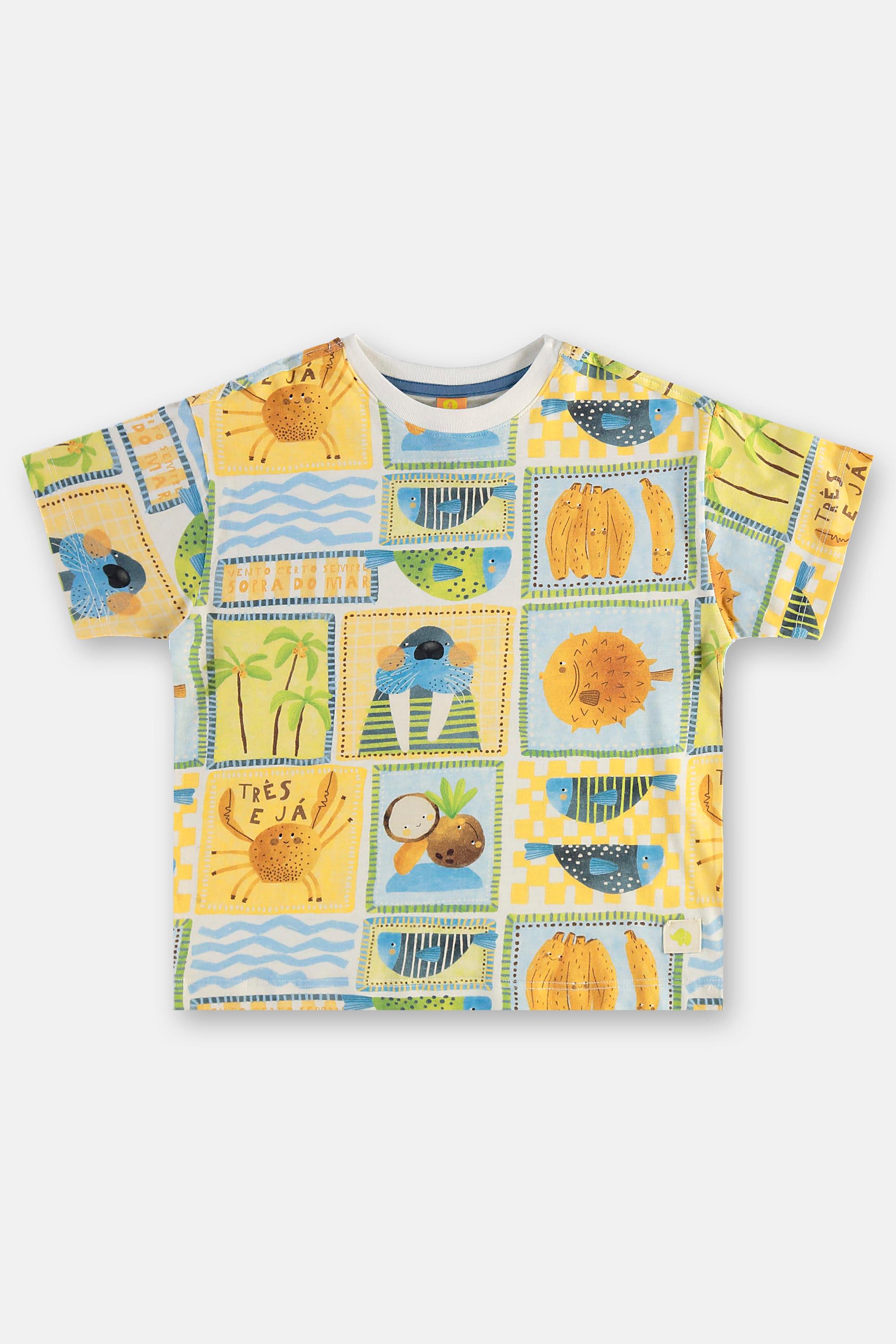 Conjunto Solar Infantil com Camiseta e Short (Off White) Três e Já - Imagem 10