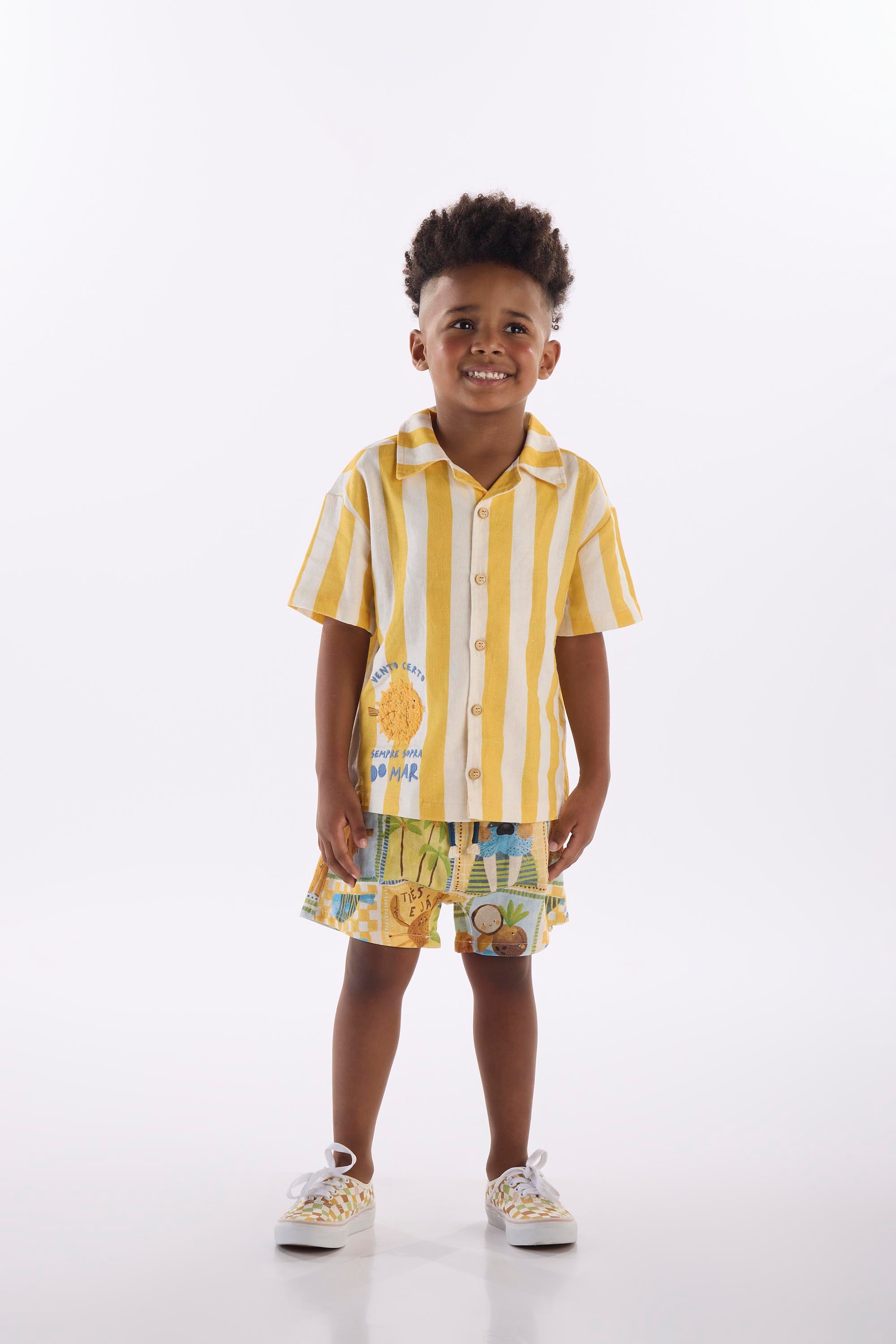 Conjunto Solar Infantil Masculino (Amarelo) Três e Já - Imagem 22