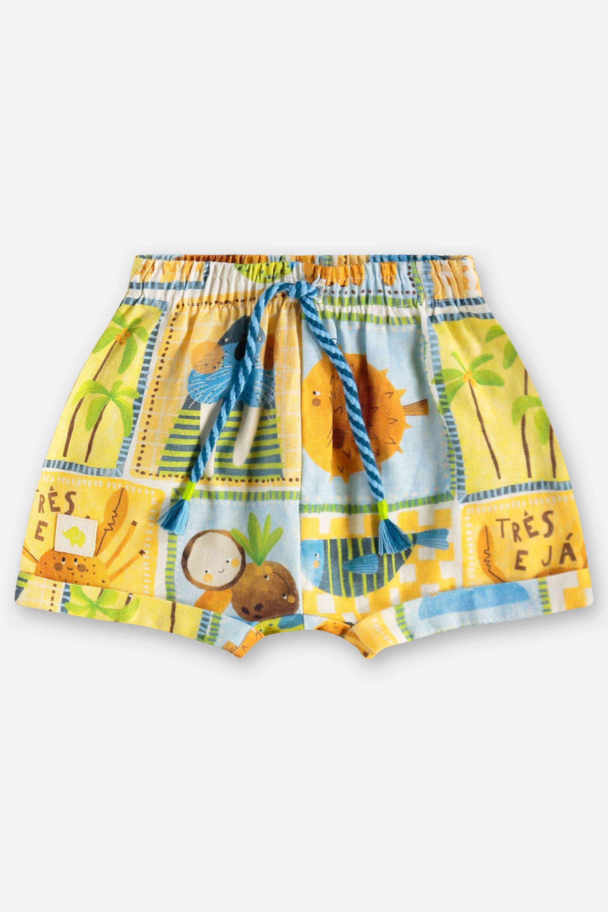 Conjunto Solar para Bebê Menino com Polo e Short (Azul) Três e Já - Imagem 28