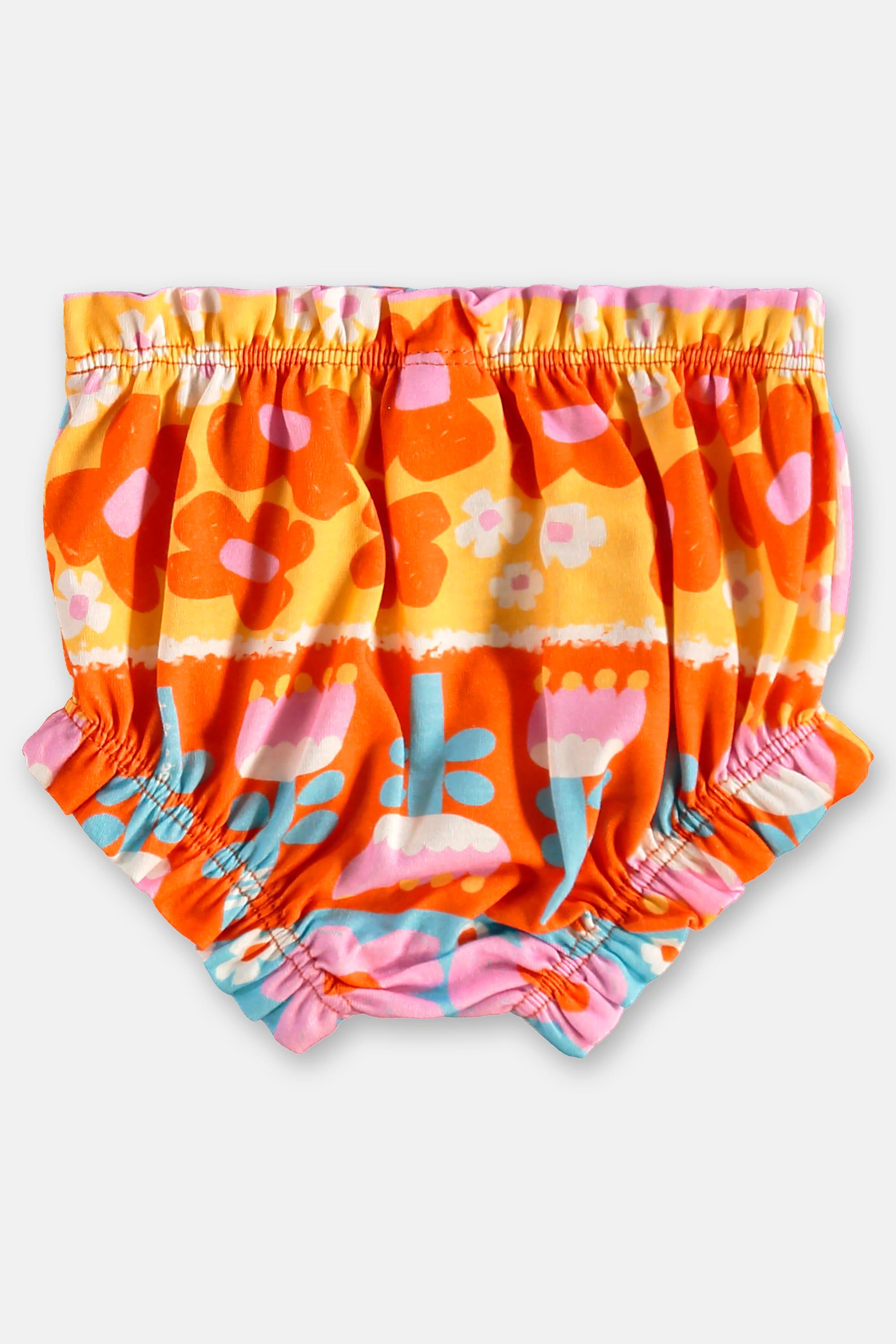 Conjunto Flores para Bebê Menina com 3 Peças em Meia Malha (Azul) Três e Já - Imagem 8