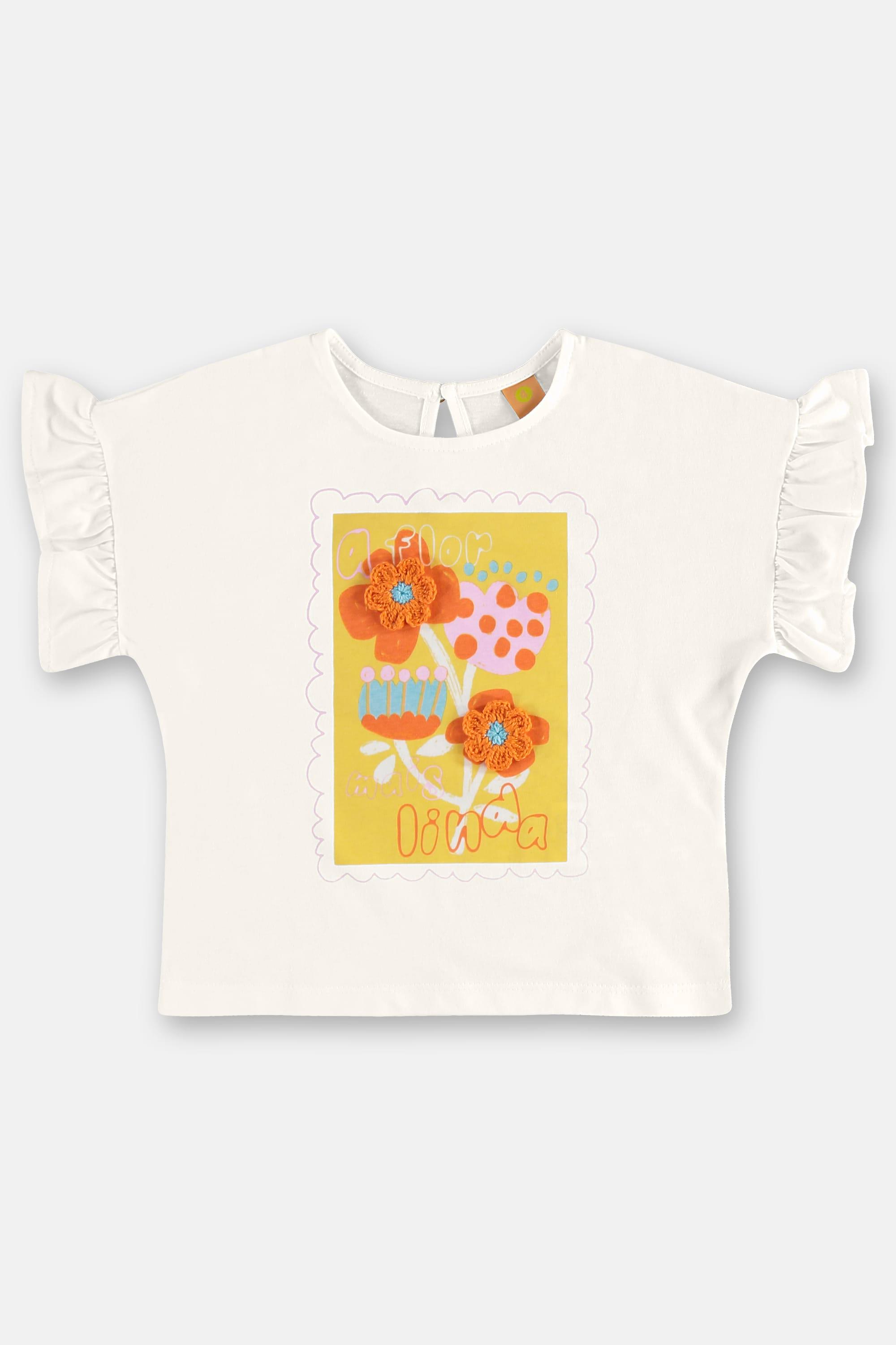 Conjunto Infantil com Blusa e Short Flores (Off White) Três e Já - Imagem 31