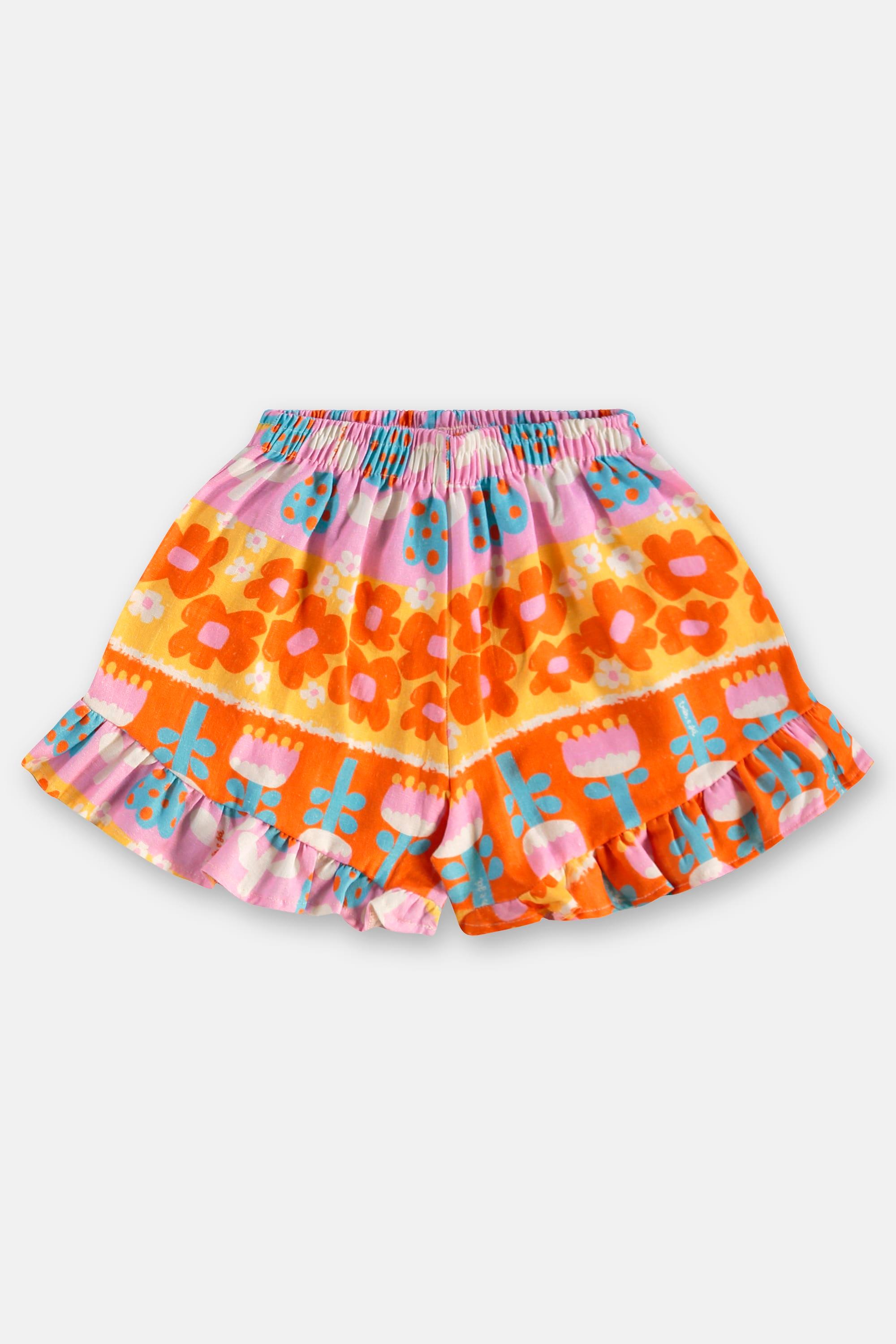 Conjunto Infantil com Blusa e Short Flores (Off White) Três e Já - Imagem 4