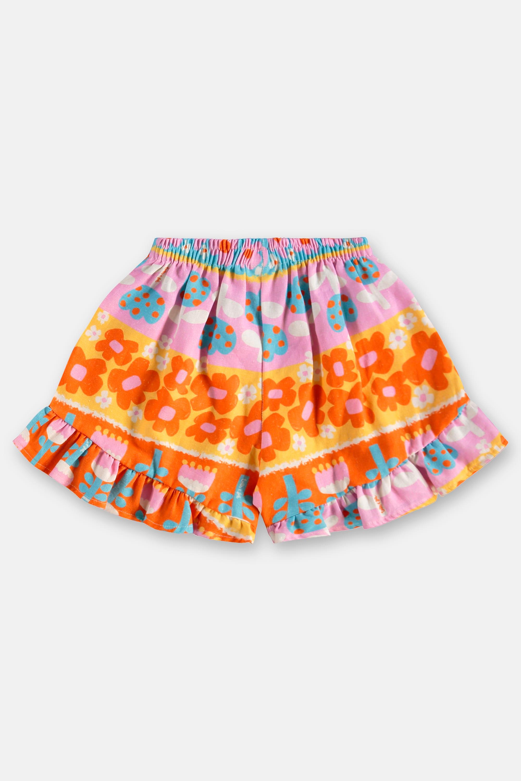 Conjunto Infantil com Blusa e Short Flores (Off White) Três e Já - Imagem 21