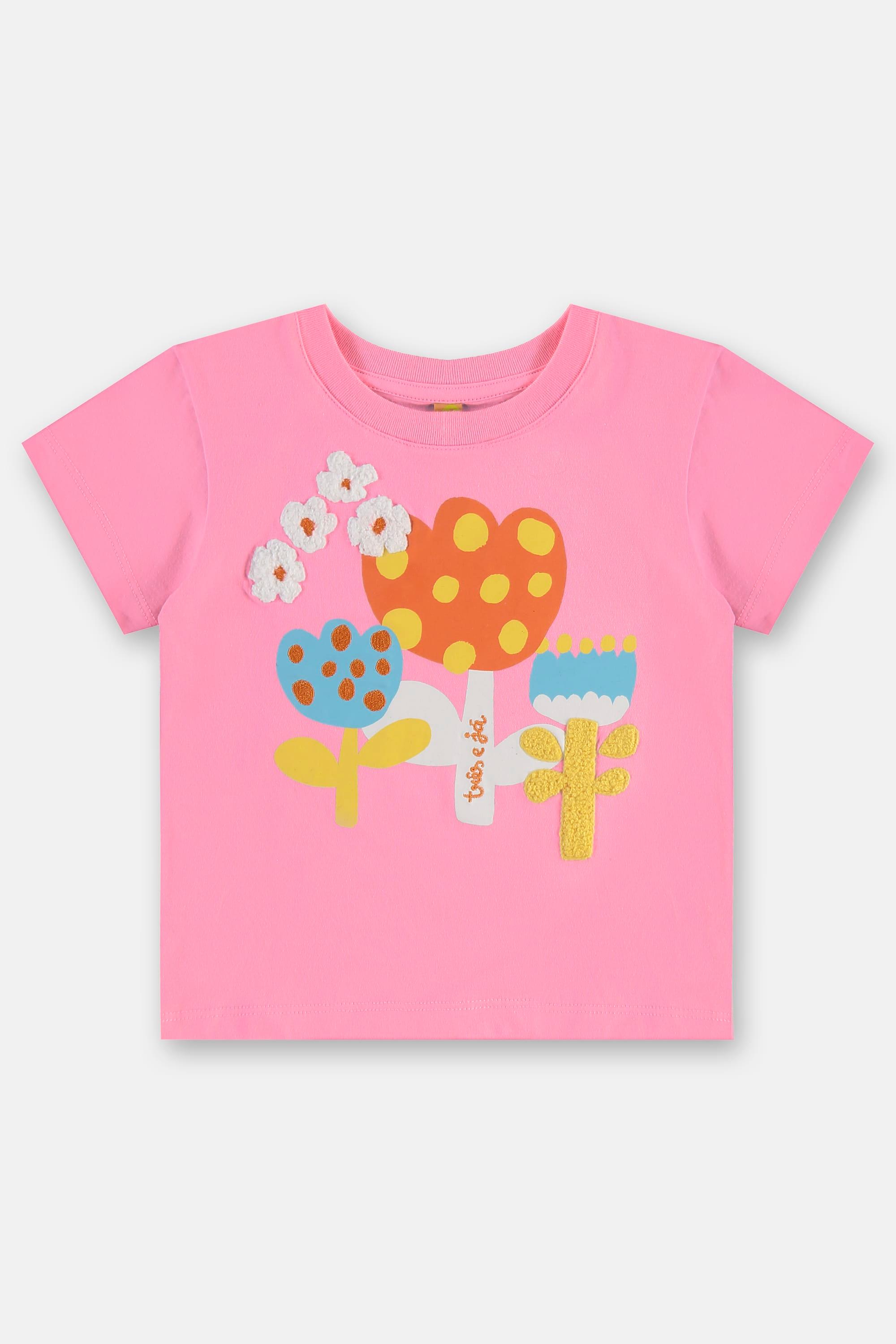 Conjunto Flores Infantil com Blusa e Short (Rosa) Três e Já - Imagem 31