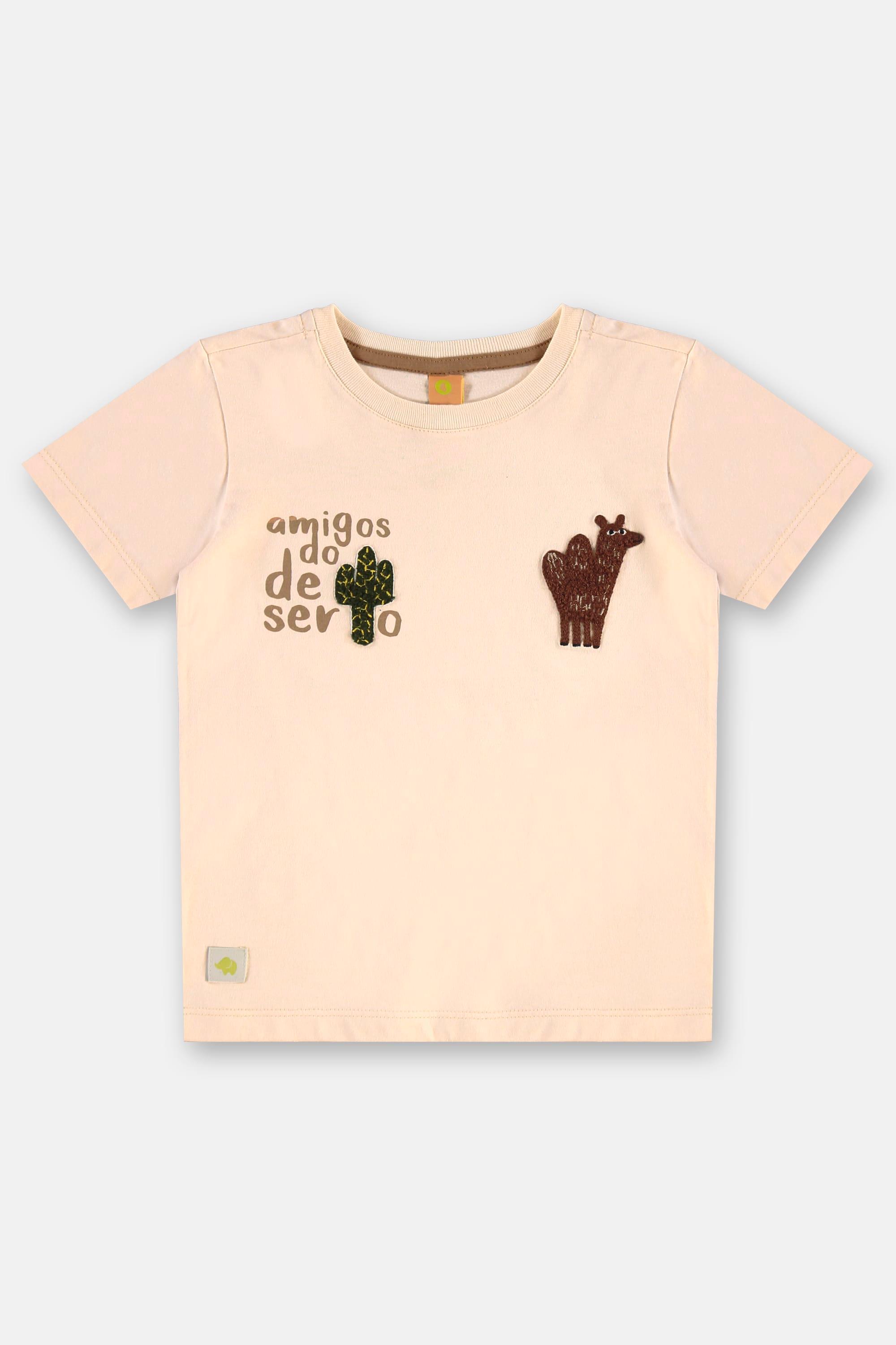 Conjunto Oásis Infantil Masculino com Camiseta e Short (Bege) Três e Já - Imagem 43