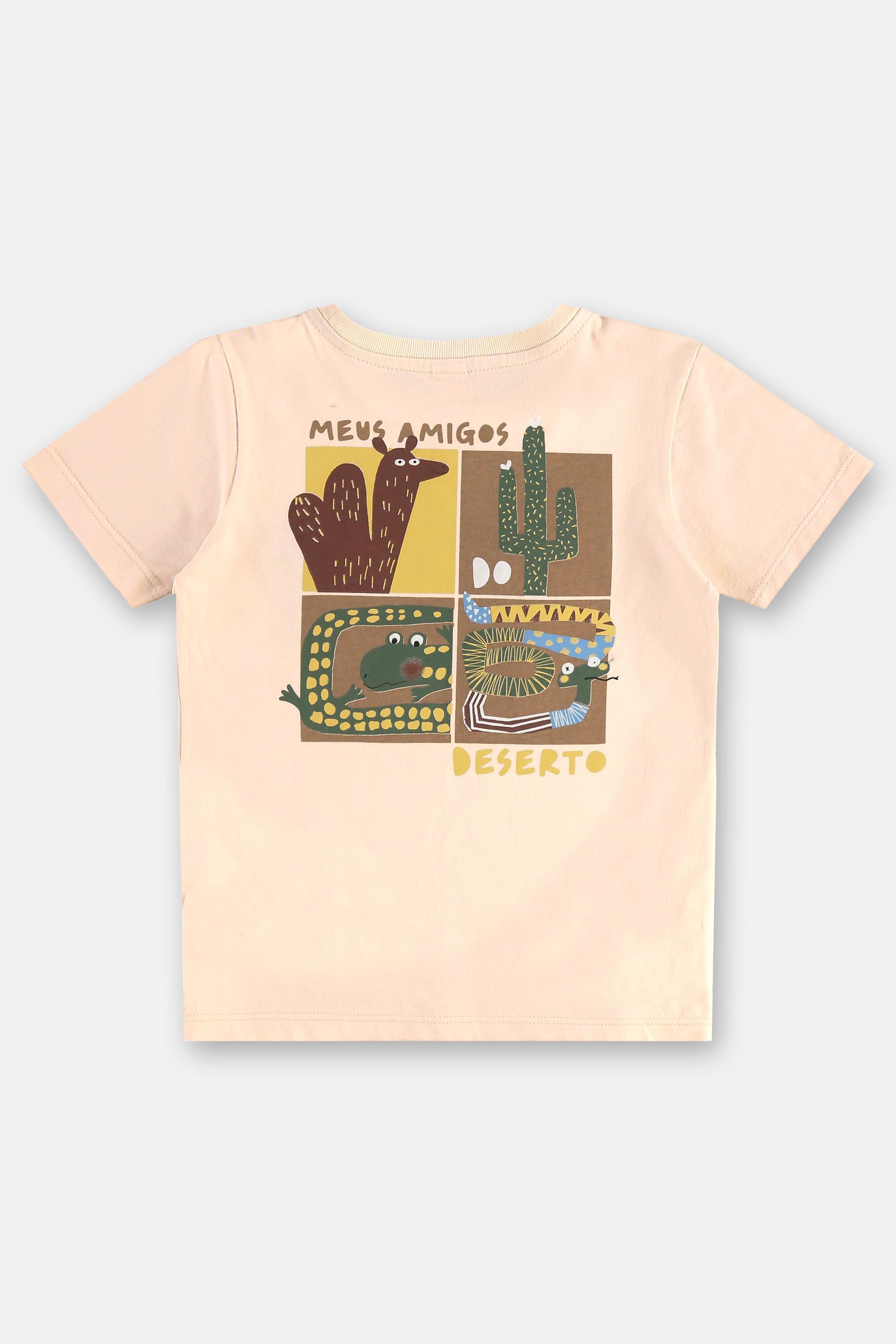 Conjunto Oásis Infantil Masculino com Camiseta e Short (Bege) Três e Já - Imagem 47