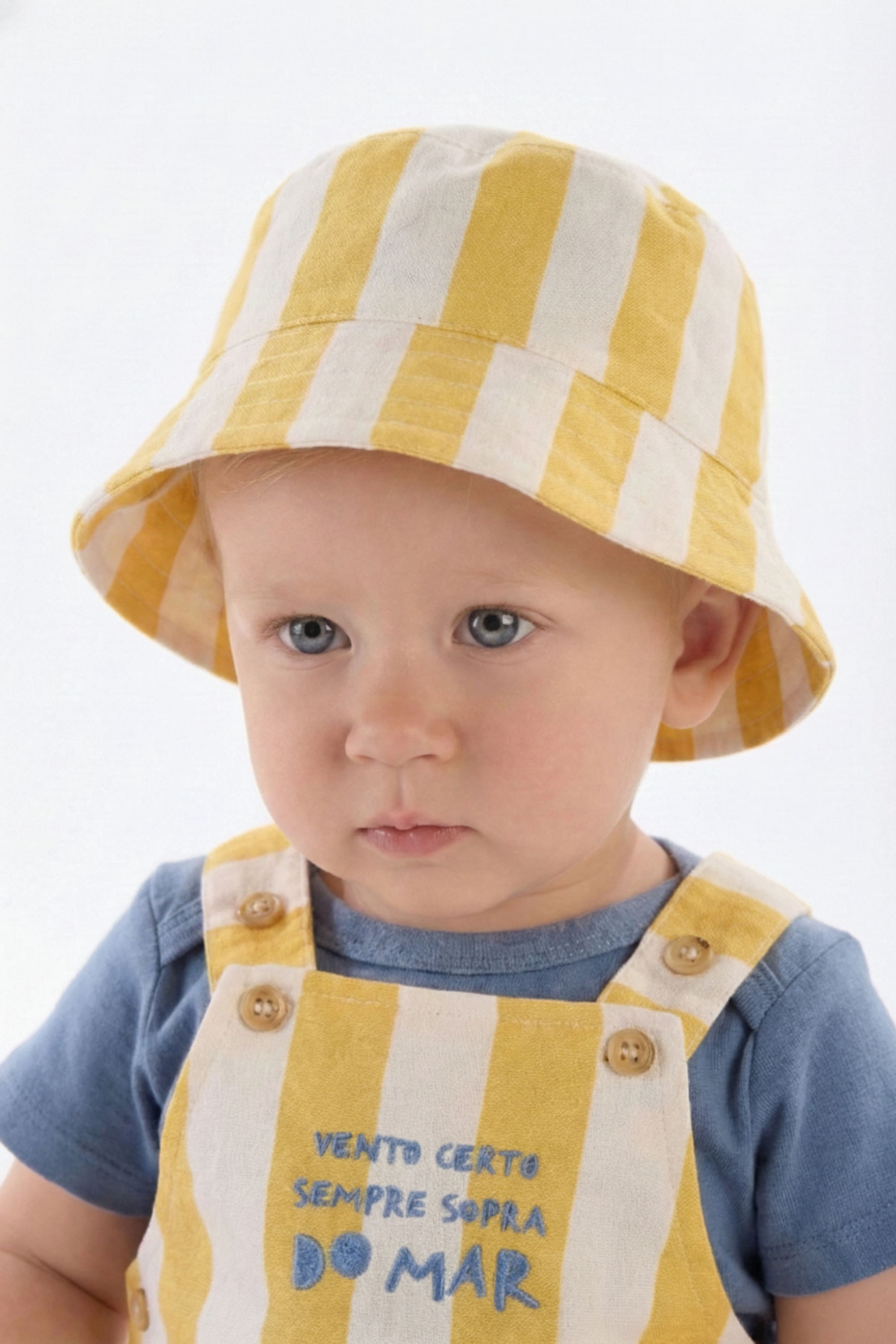 Chapéu Solar Infantil Unissex em Viscolinho (Amarelo) Três e Já - Imagem 3