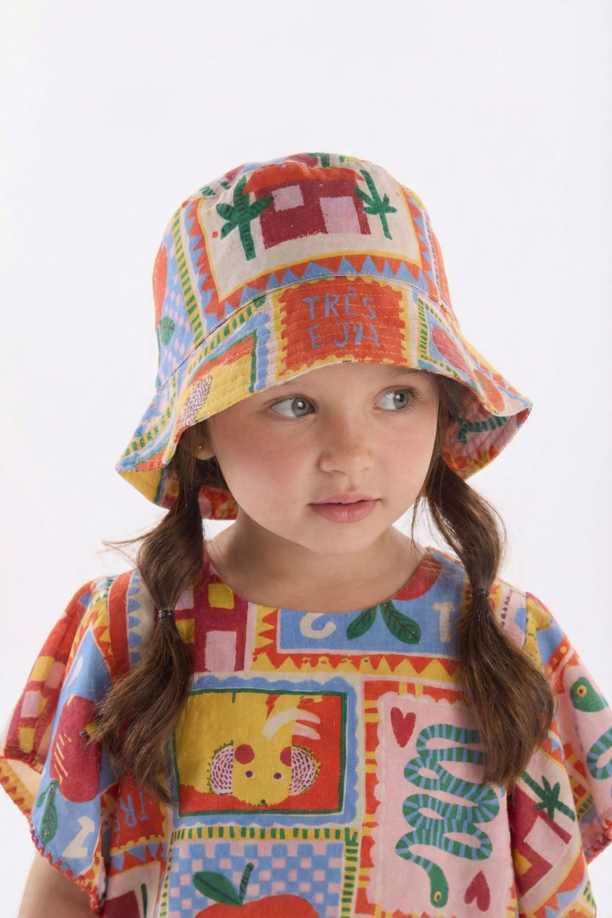 Chapéu Charme Infantil Unissex em Viscolinho (Off White) Três e Já - Imagem 3