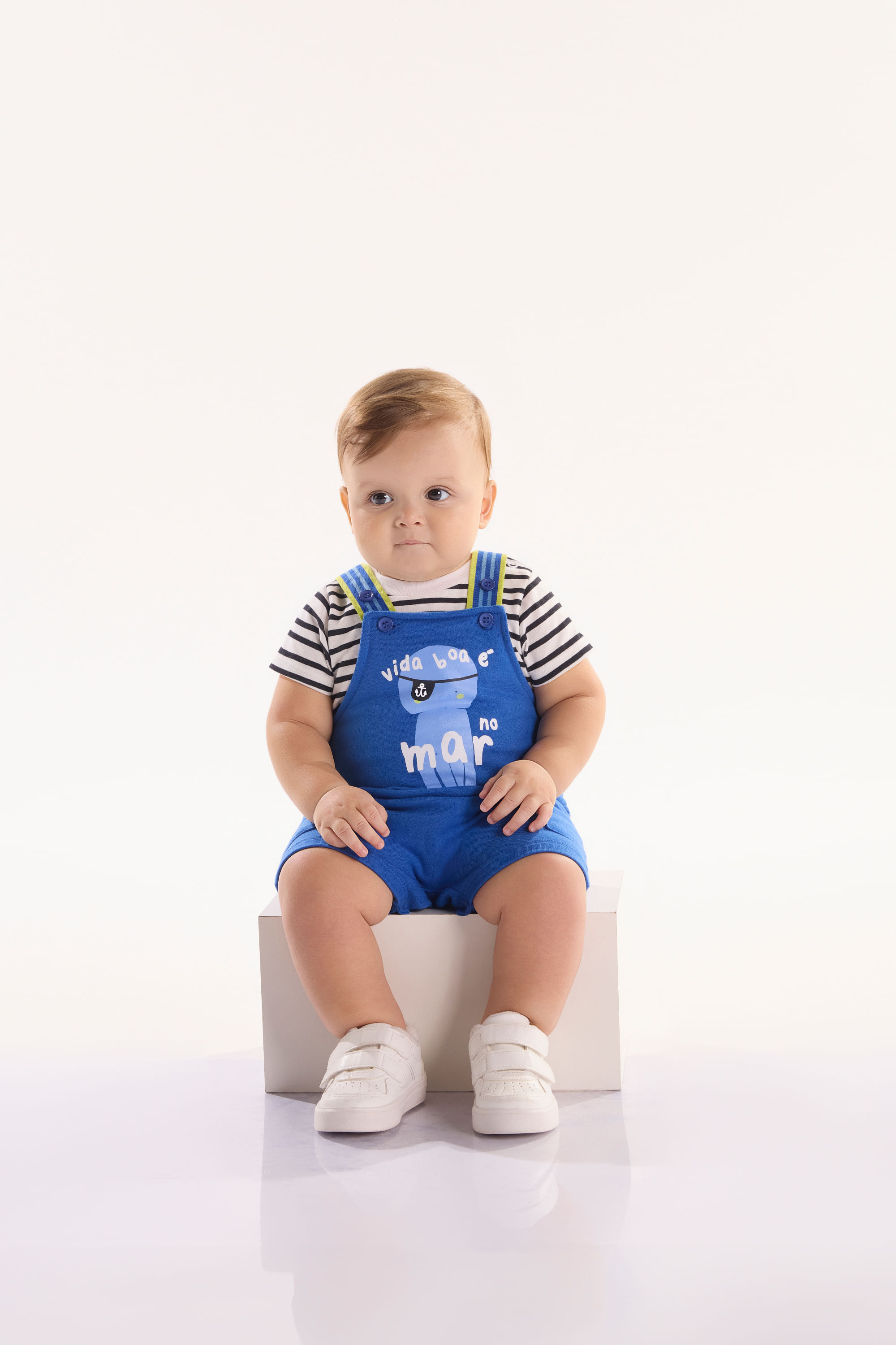 Conjunto para Bebê Menino oMar (Branco) Três e Já - Imagem 7