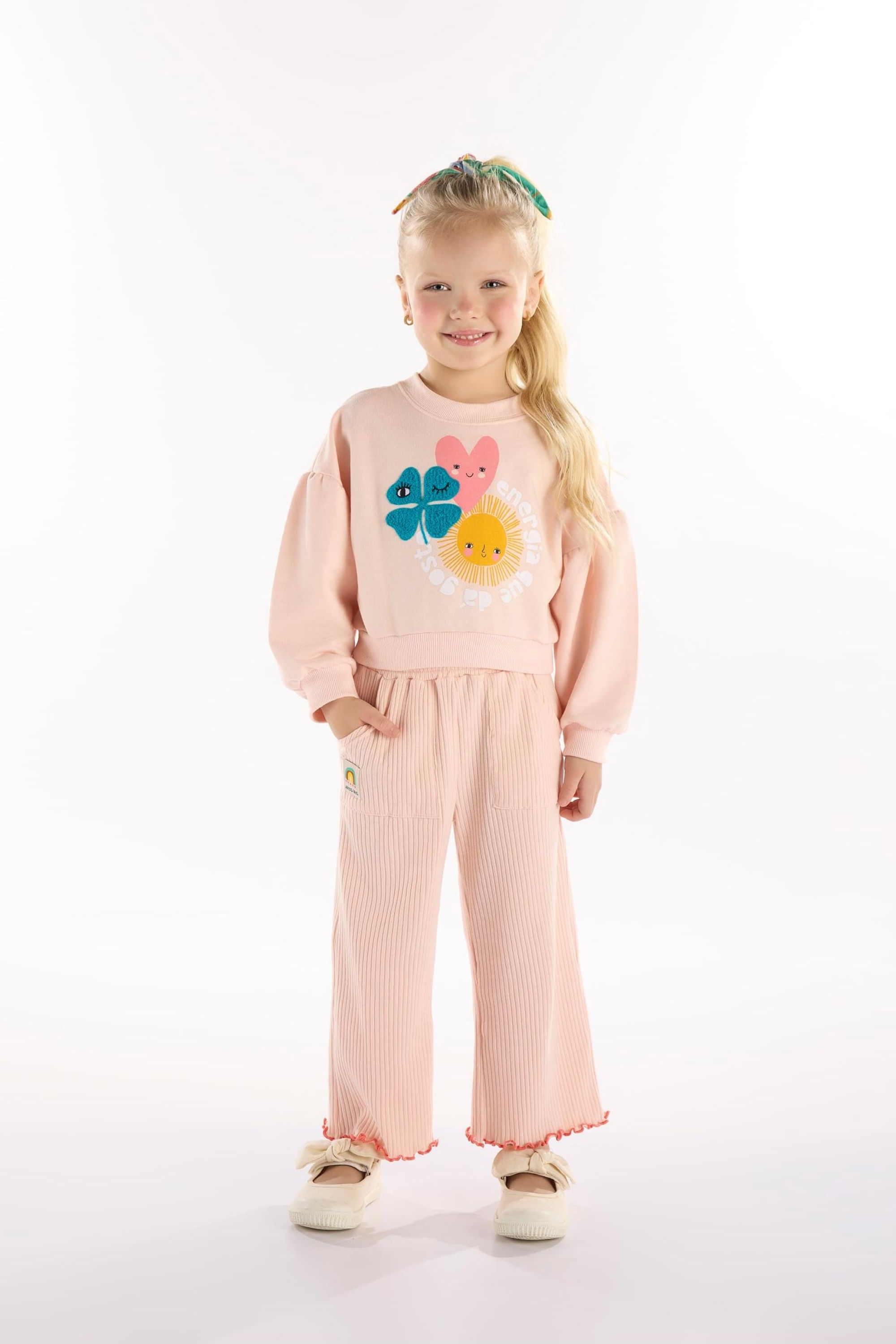 Conjunto Energia Boa Infantil Feminino com Blusão e Calça (Rosa) Três e Já - Imagem 33