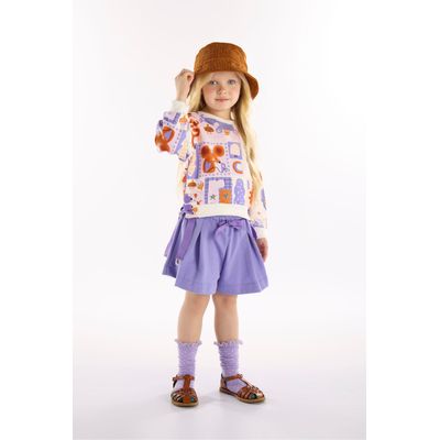 Conjunto Jardim Secreto Infantil em Moletom (Off White) Três e Já