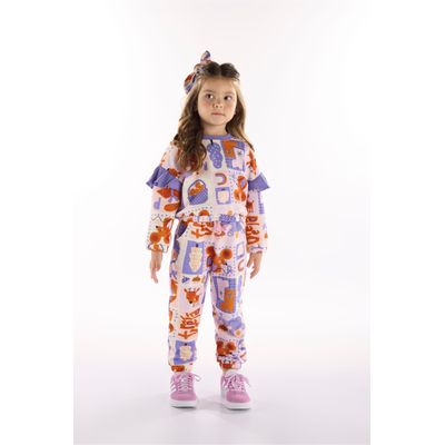 Conjunto Jardim Secreto Infantil Feminino (Off White) Três e Já