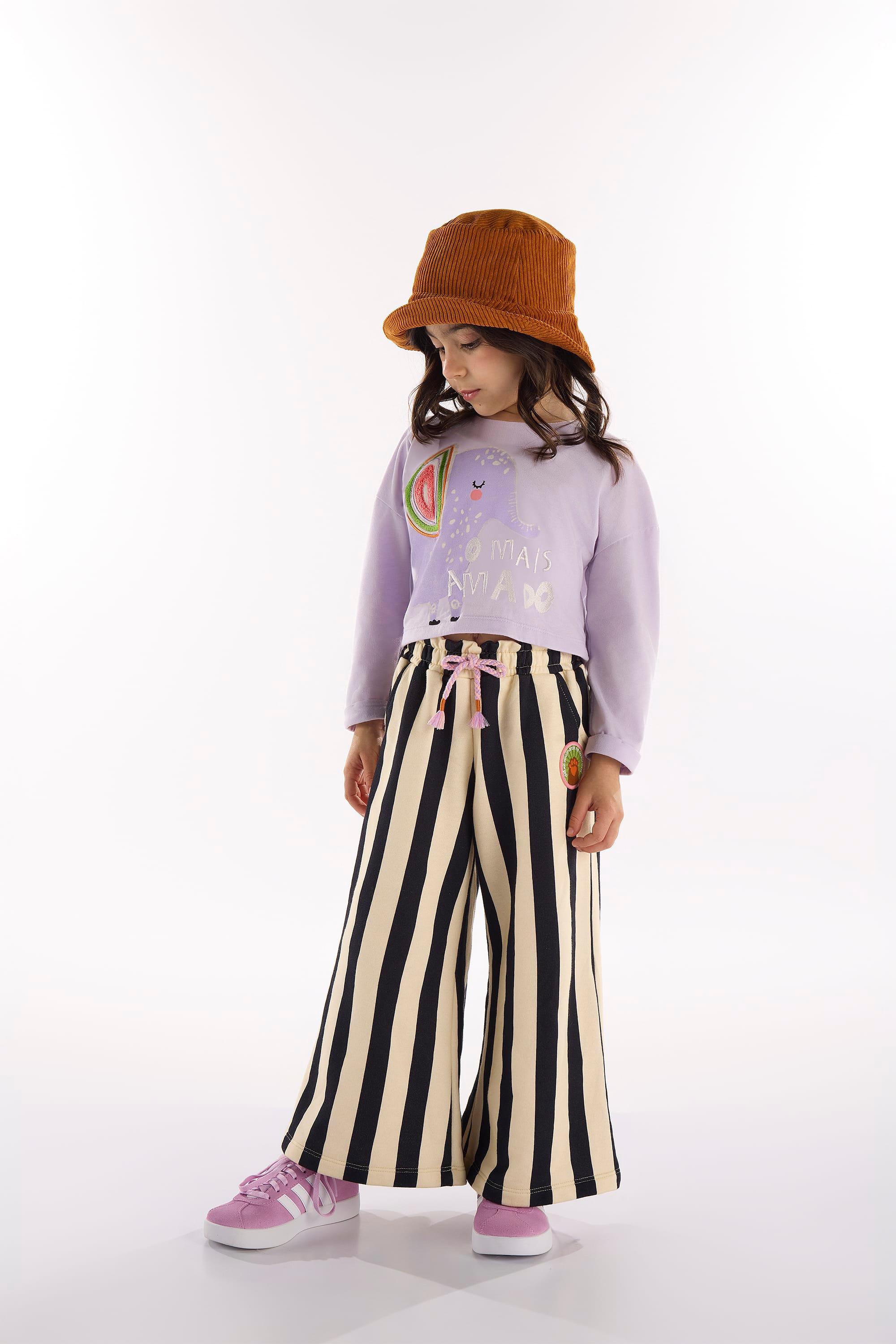 Conjunto Infantil com Cropped e Calça Safári Encantado (Roxo) Três e Já - Imagem 9