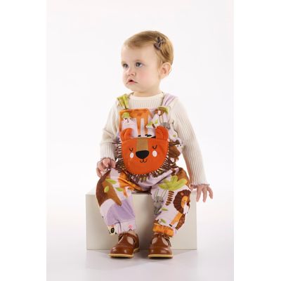 Conjunto Safári Encantado para Bebê Menina (Off White) Três e Já