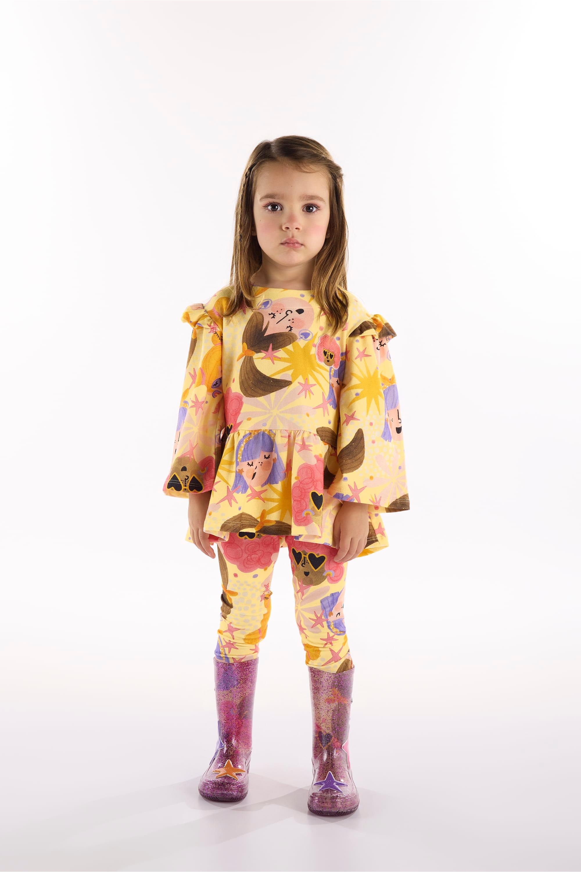 Conjunto Estrela Infantil com Blusa e Calça (Amarelo) Três e Já - Imagem 33