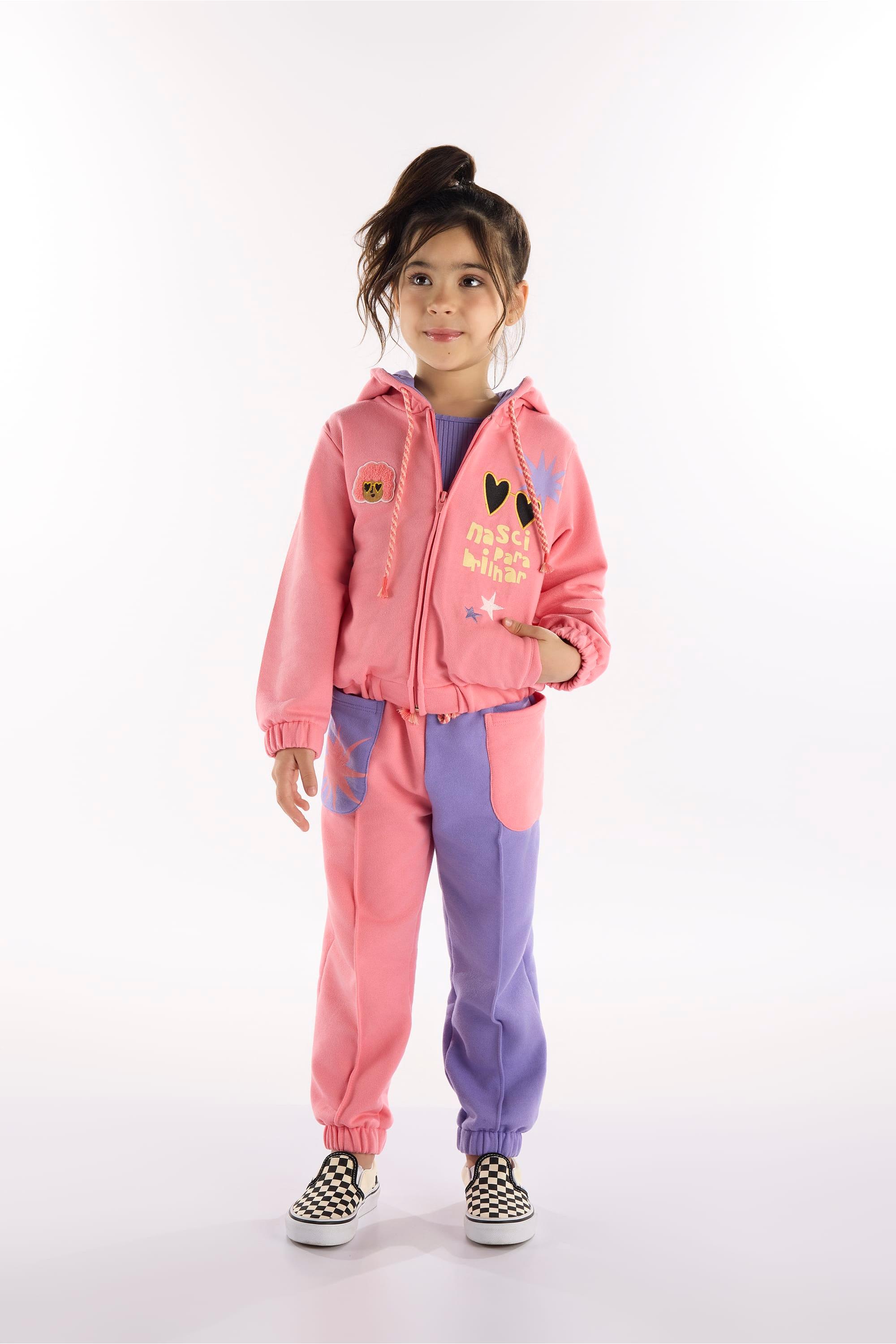 Conjunto Estrela Infantil com Jaqueta e Calça (Rosa) Três e Já - Imagem 9