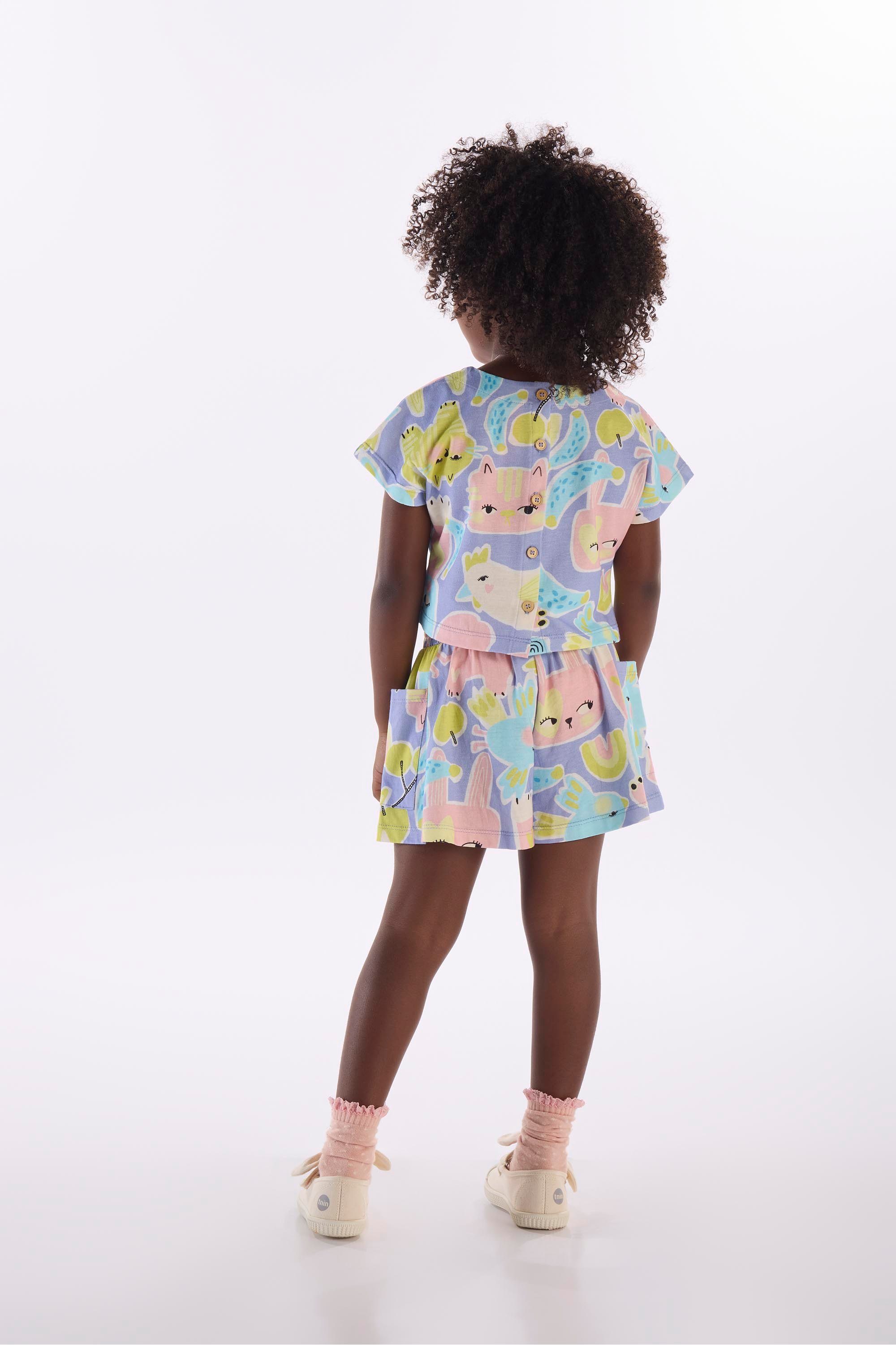 Conjunto Folia Infantil com Blusa e Short (Roxo) Três e Já - Imagem 5