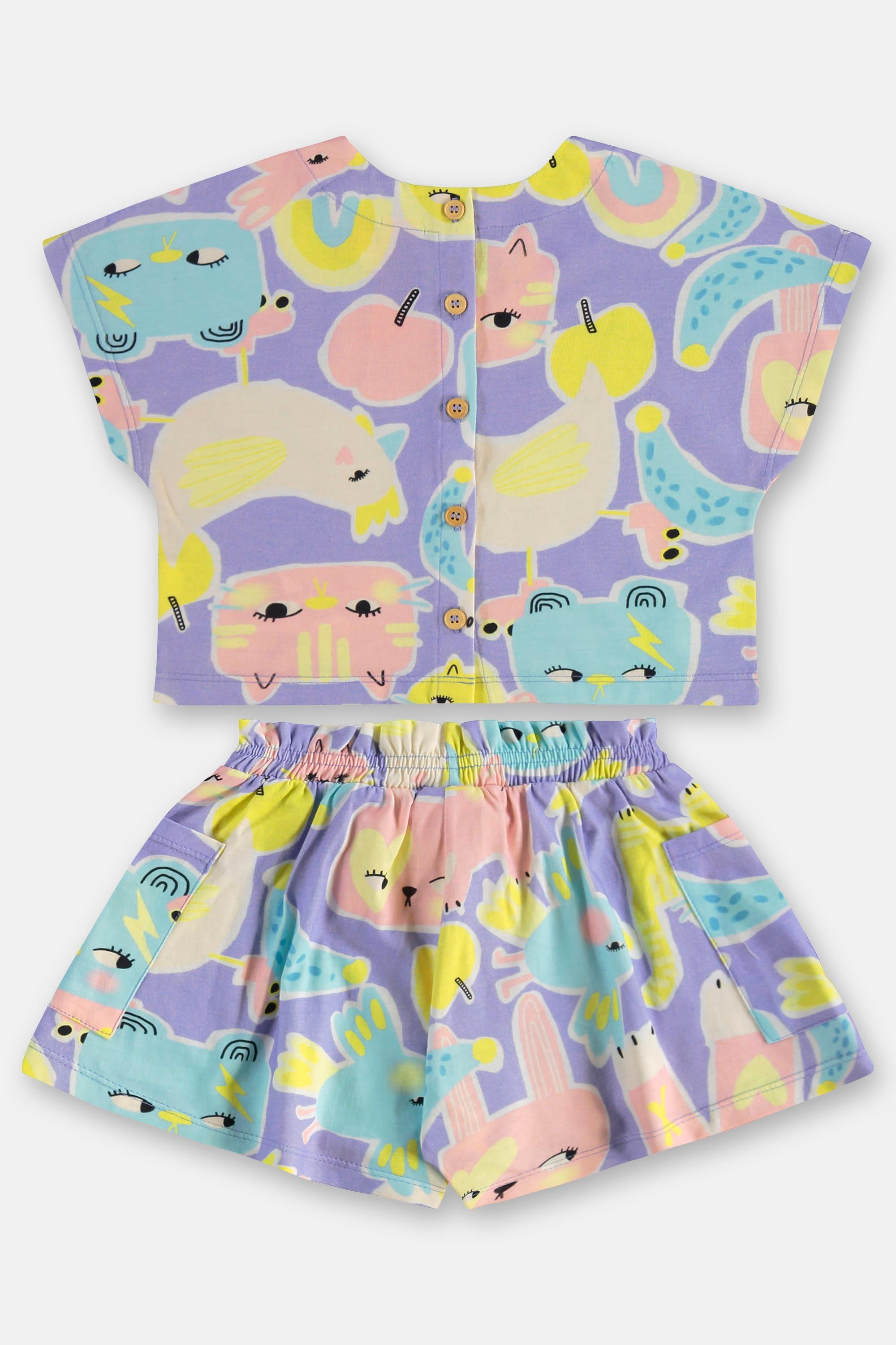 Conjunto Folia Infantil com Blusa e Short (Roxo) Três e Já - Imagem 6