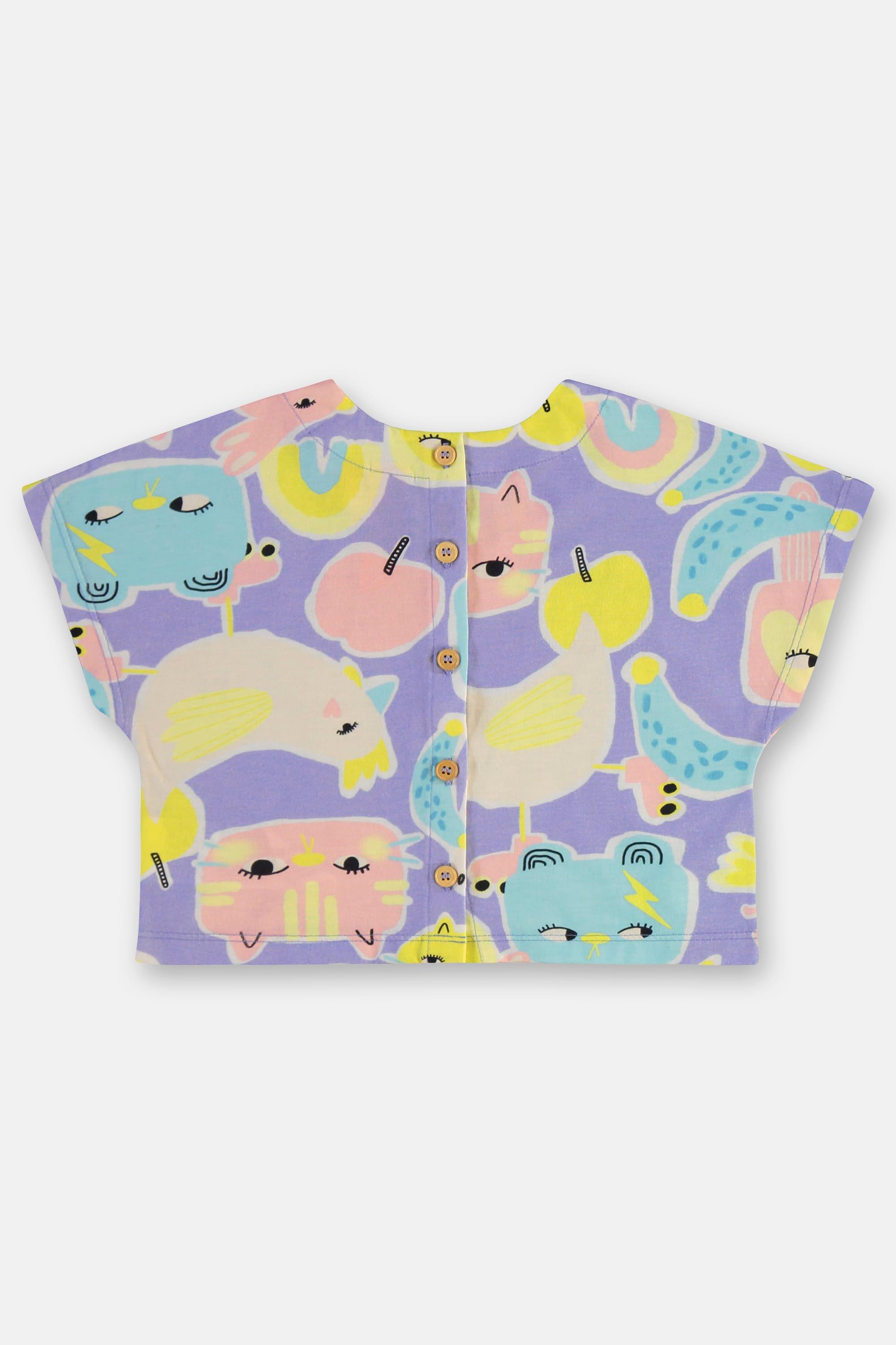 Conjunto Folia Infantil com Blusa e Short (Roxo) Três e Já - Imagem 31