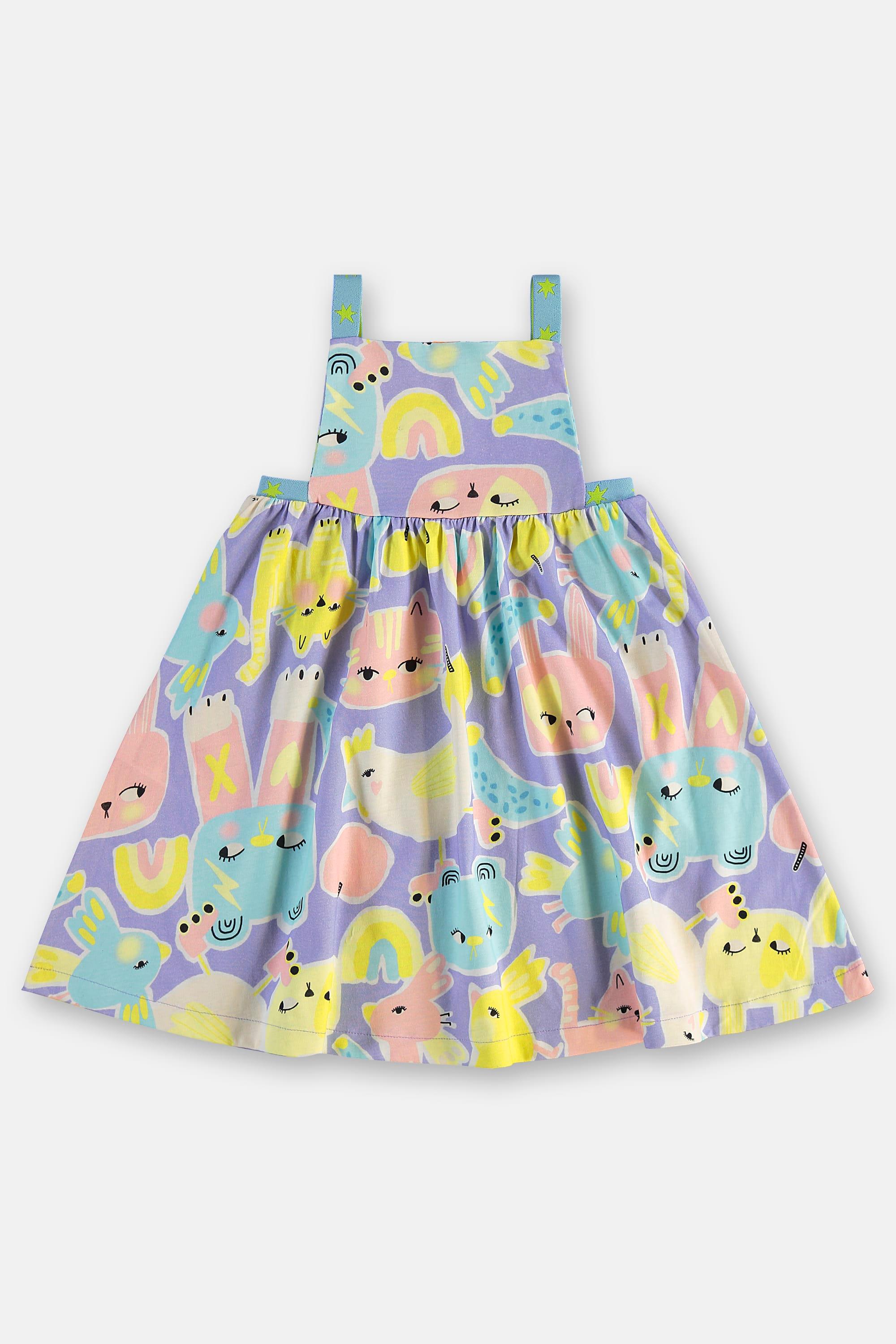 Vestido Infantil Folia em Algodão e Viscose (Azul) Três e Já - Imagem 12
