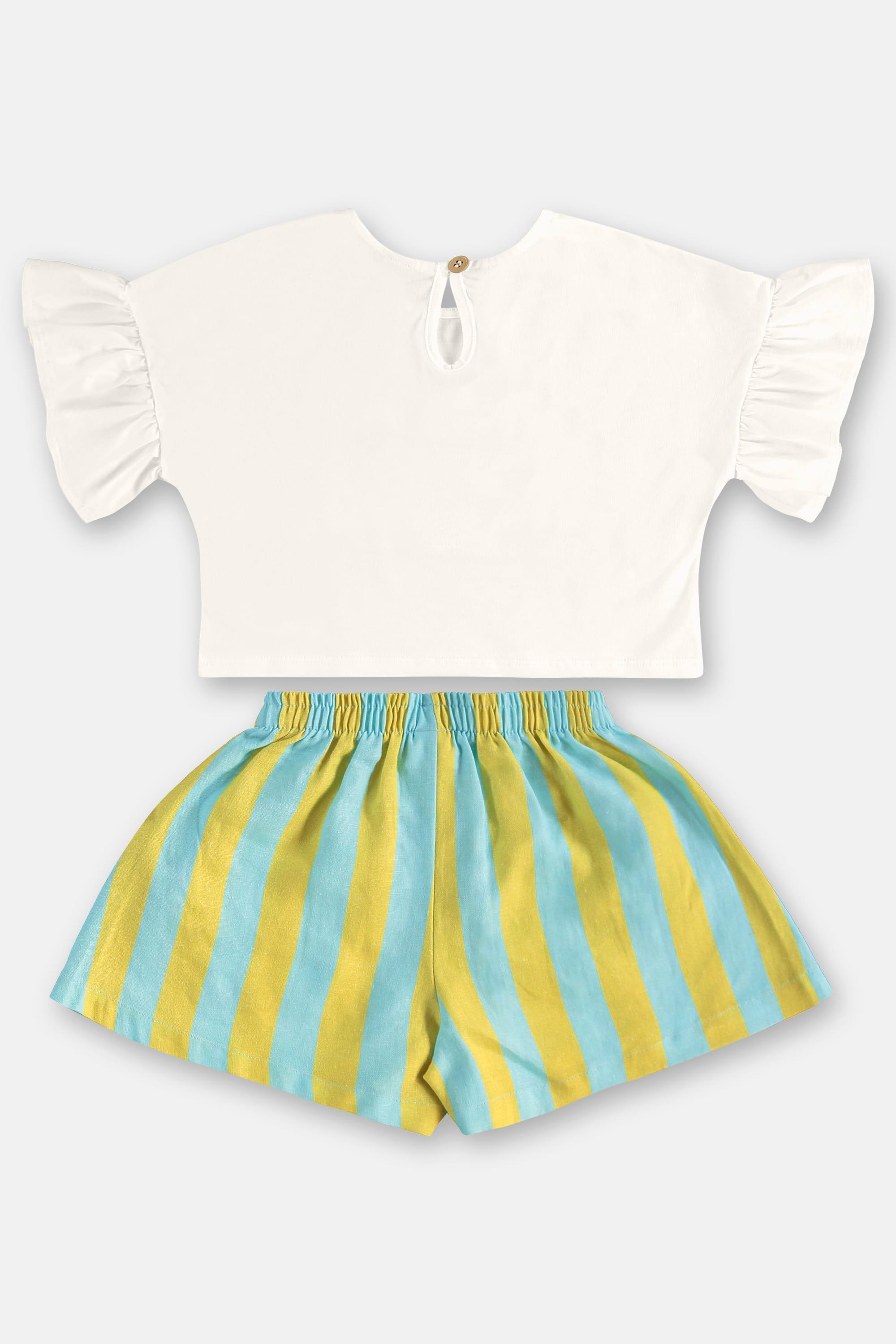 Conjunto Infantil com Blusa e Short Folia (Off White) Três e Já - Imagem 33