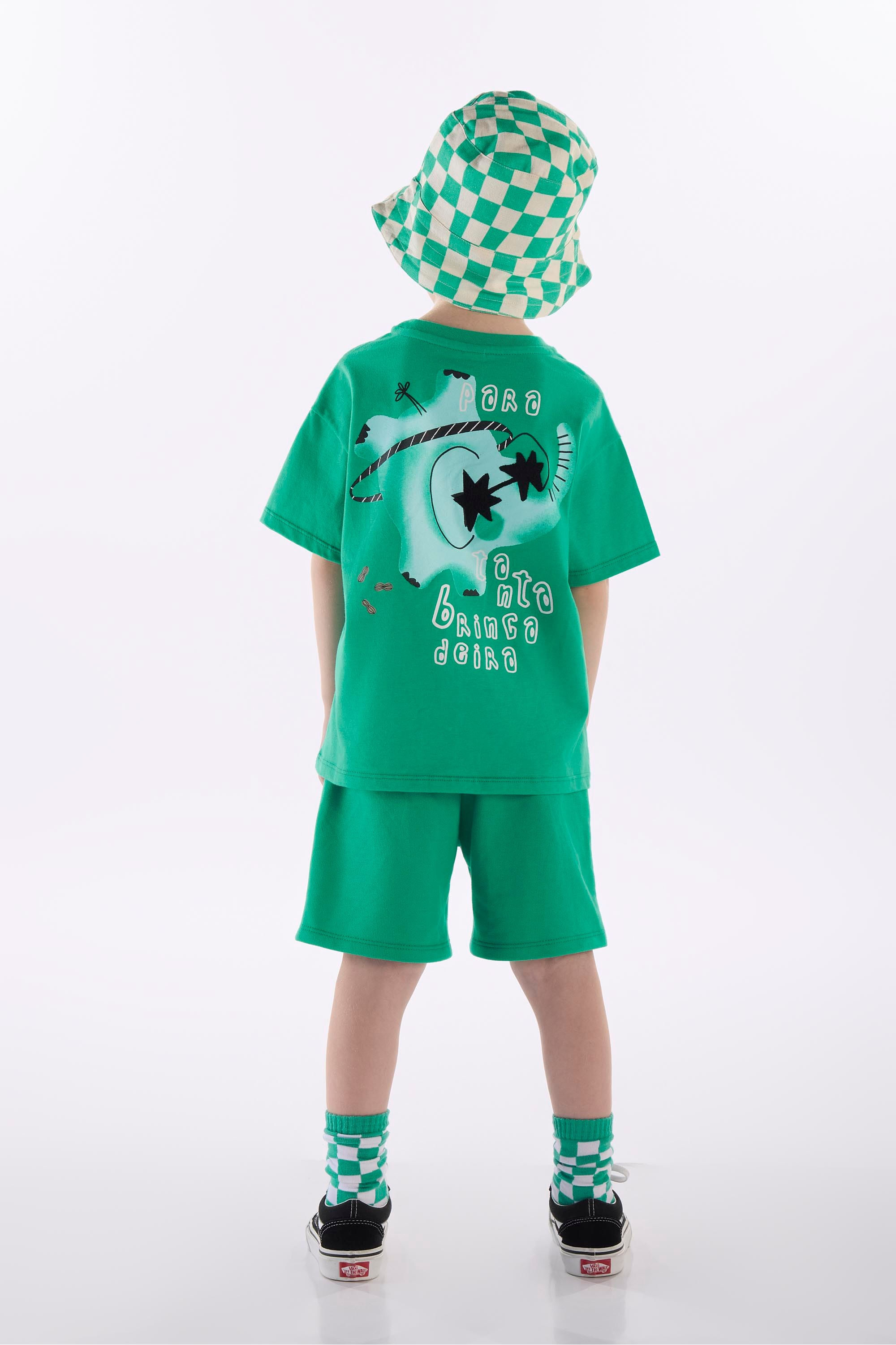 Conjunto Memórias Infantil com Camiseta e Bermuda (Verde) Três e Já - Imagem 21