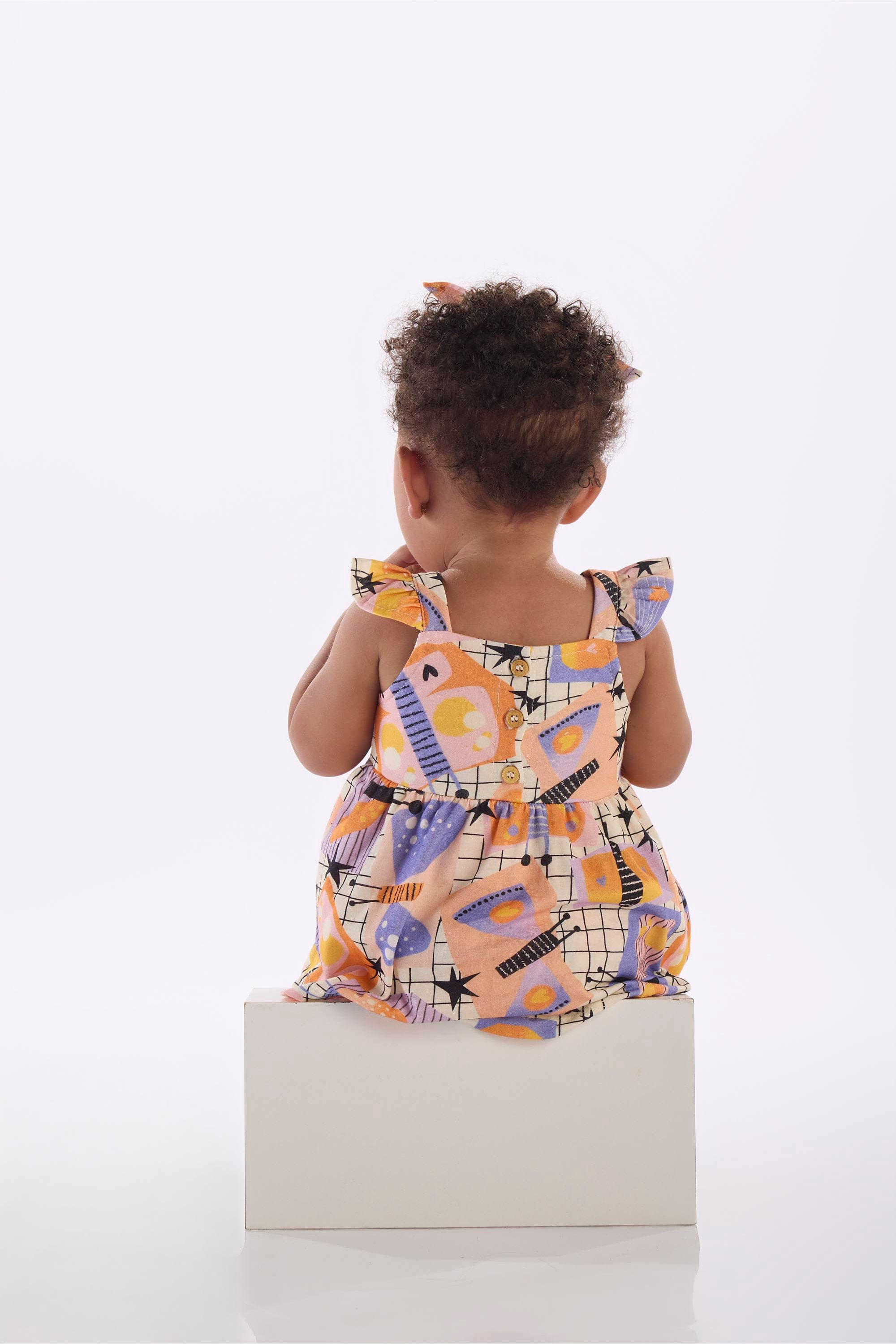Body Vestido Regata Borboleta para Bebê (Off White) Três e Já - Imagem 11