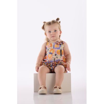 Conjunto Borboleta para Bebê com Bata e Calcinha (Off White) Três e Já
